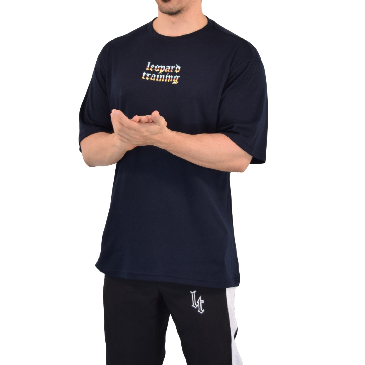 Playera Oversized Navy 80'S Metal Logo