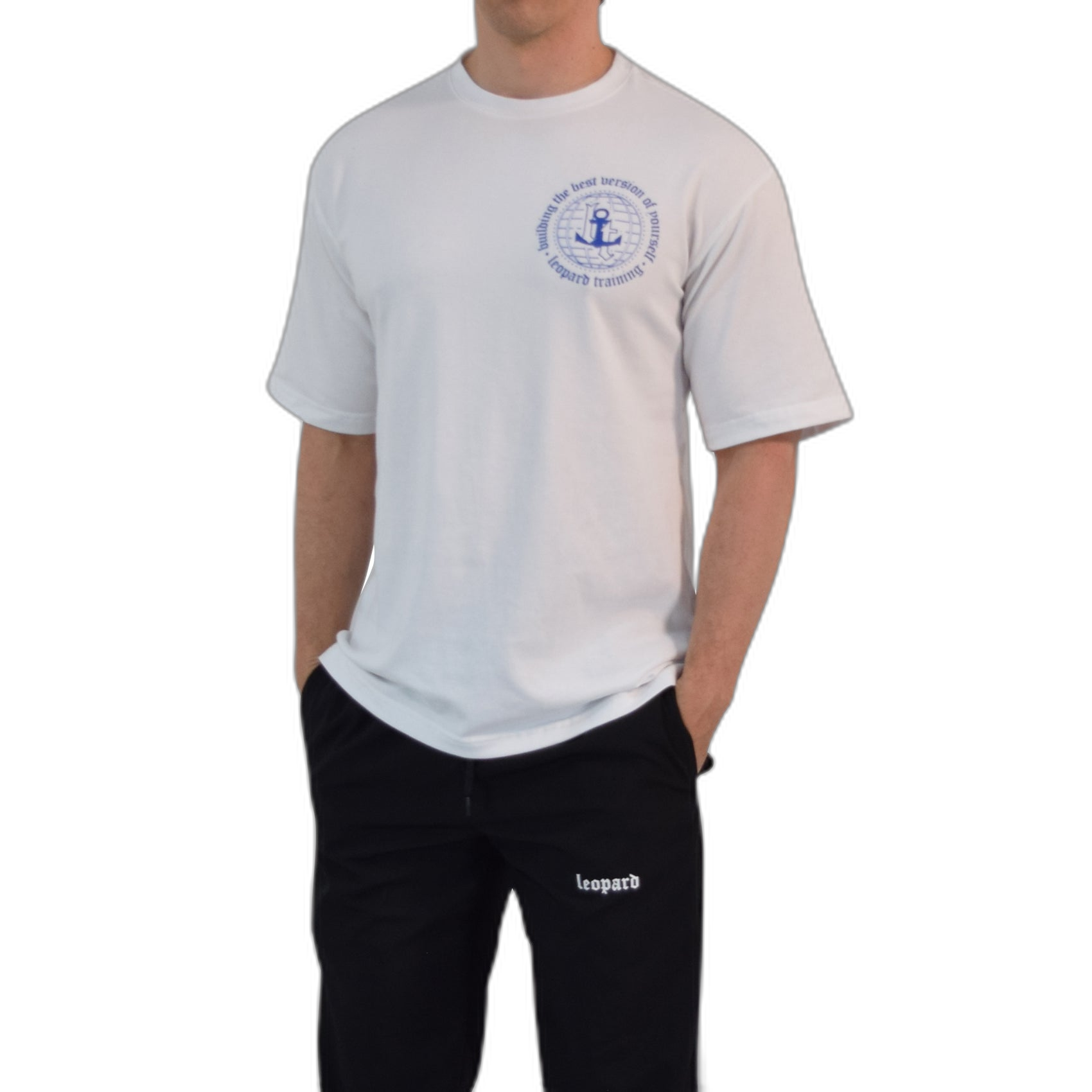 Playera Oversized Building Your Best Version White Royal