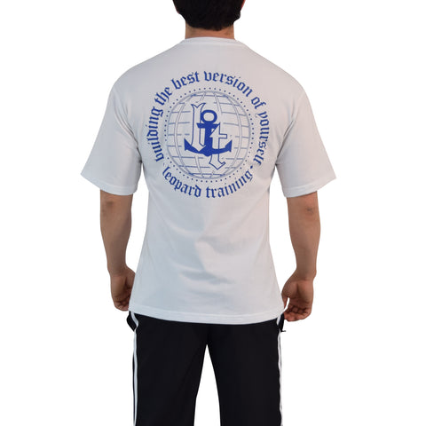 Playera Oversized Building Your Best Version White Royal