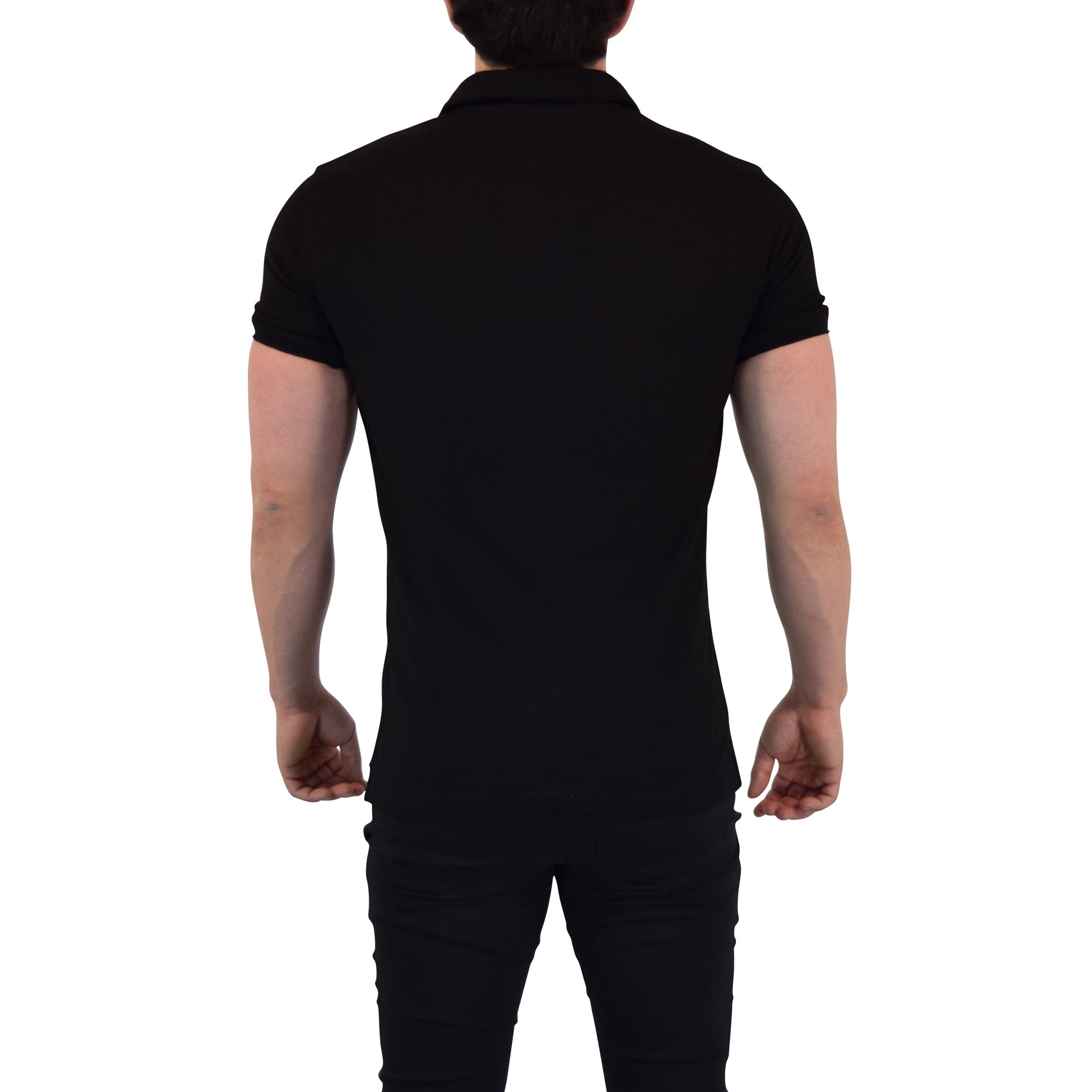 Anchor Zipper Polo Shirt Black