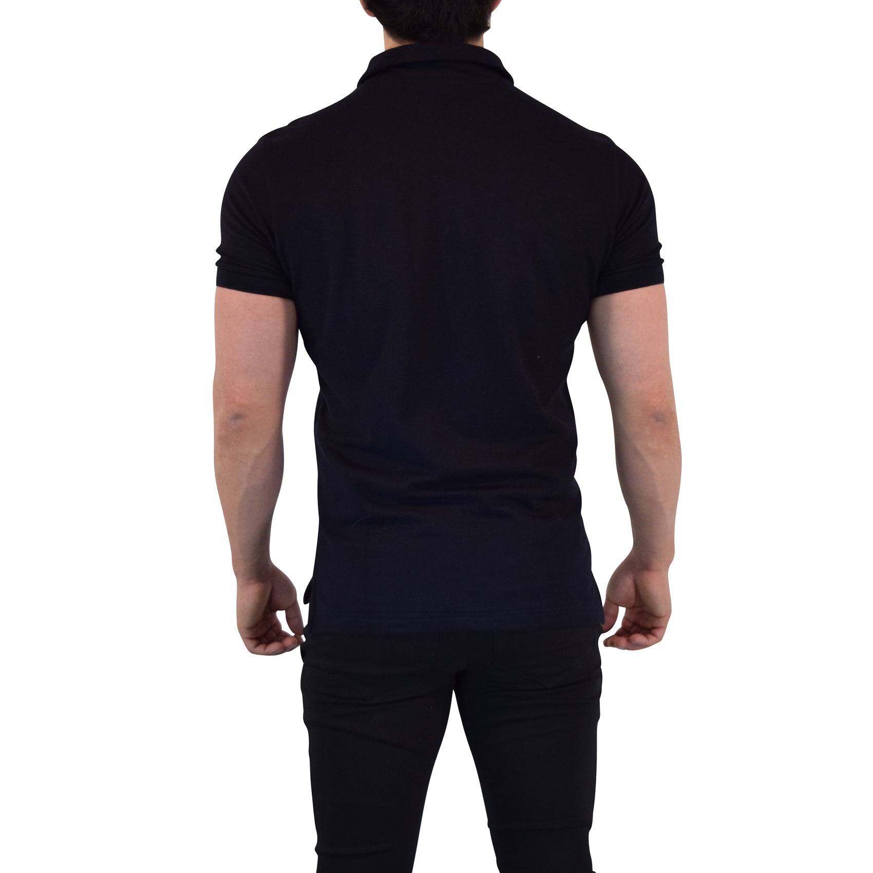 Anchor Zipper Polo Shirt Navy