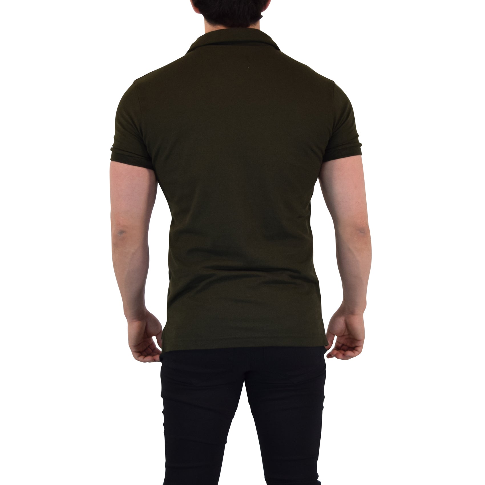 Anchor Zipper Polo Shirt Olive