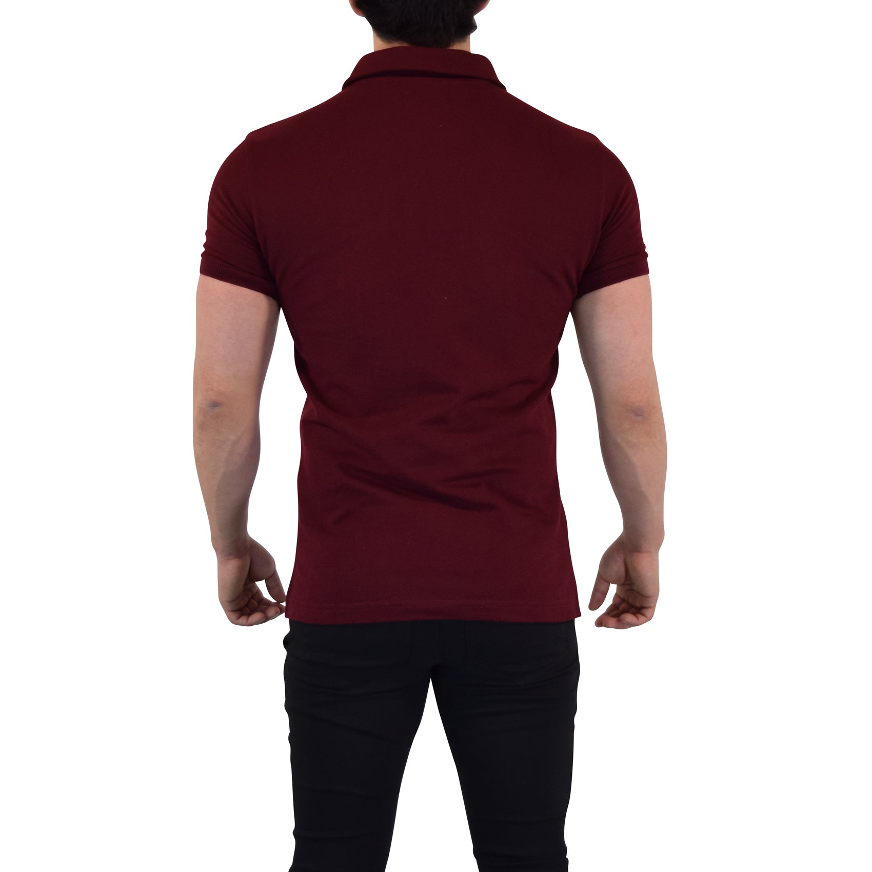 Anchor Zipper Polo Shirt Burgundy