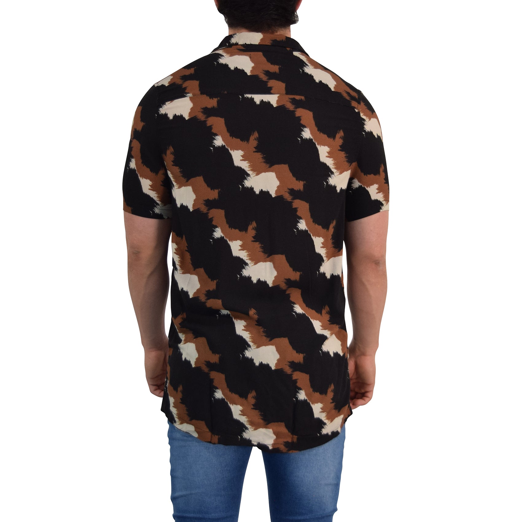 Camisa Resort Manga Corta Relaxed Fit Brushed Brown