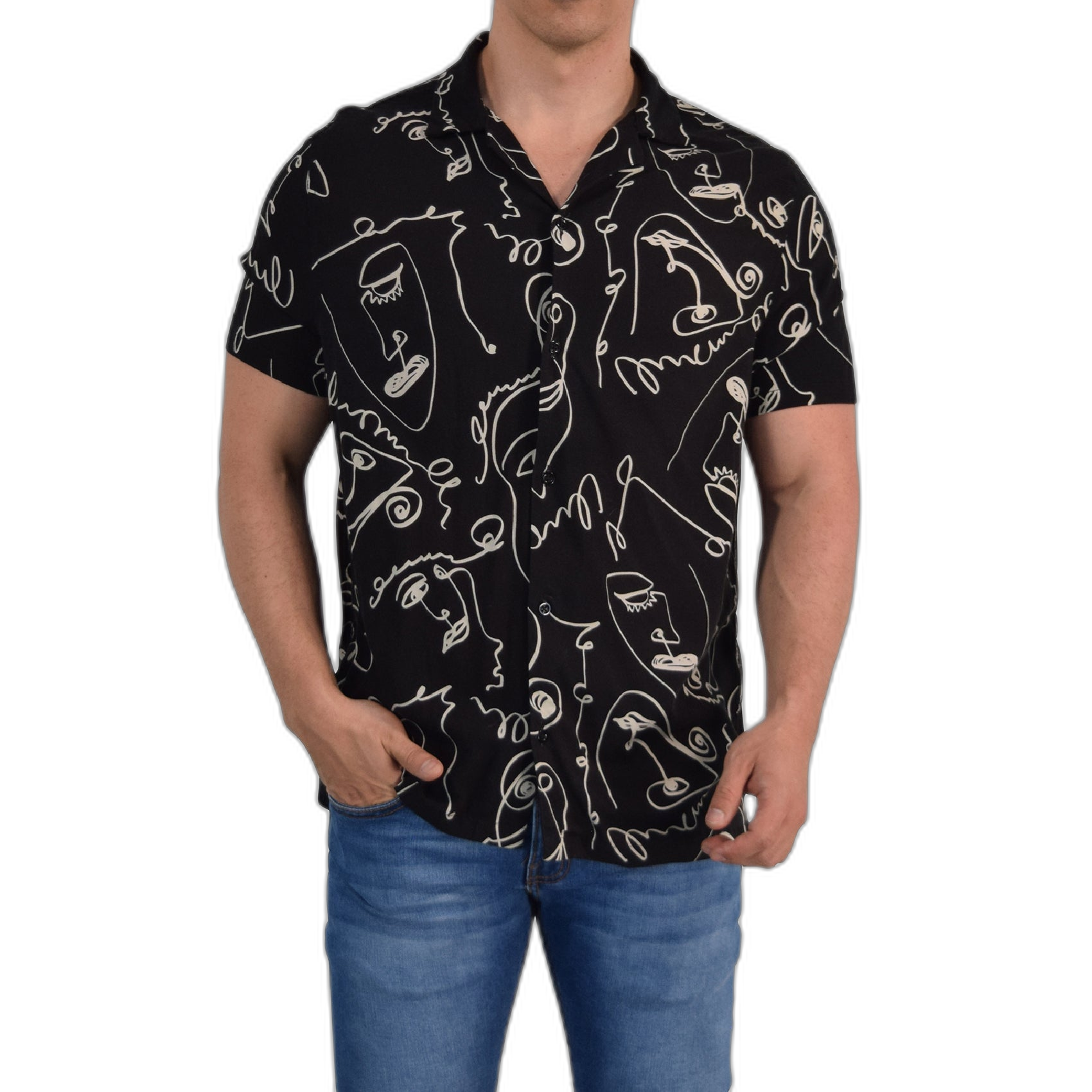 Camisa Resort Manga Corta Relaxed Fit One Liner