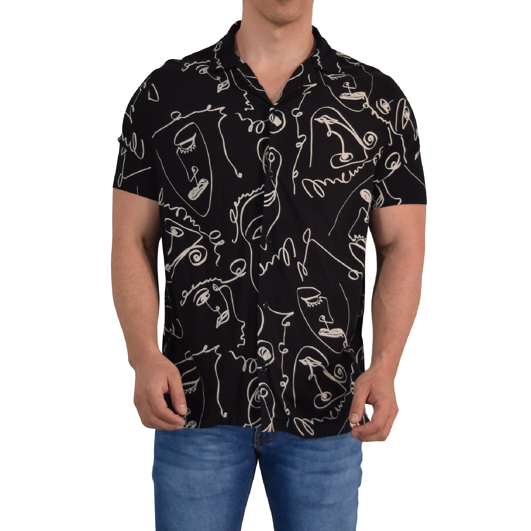 Camisa Resort Manga Corta Relaxed Fit One Liner