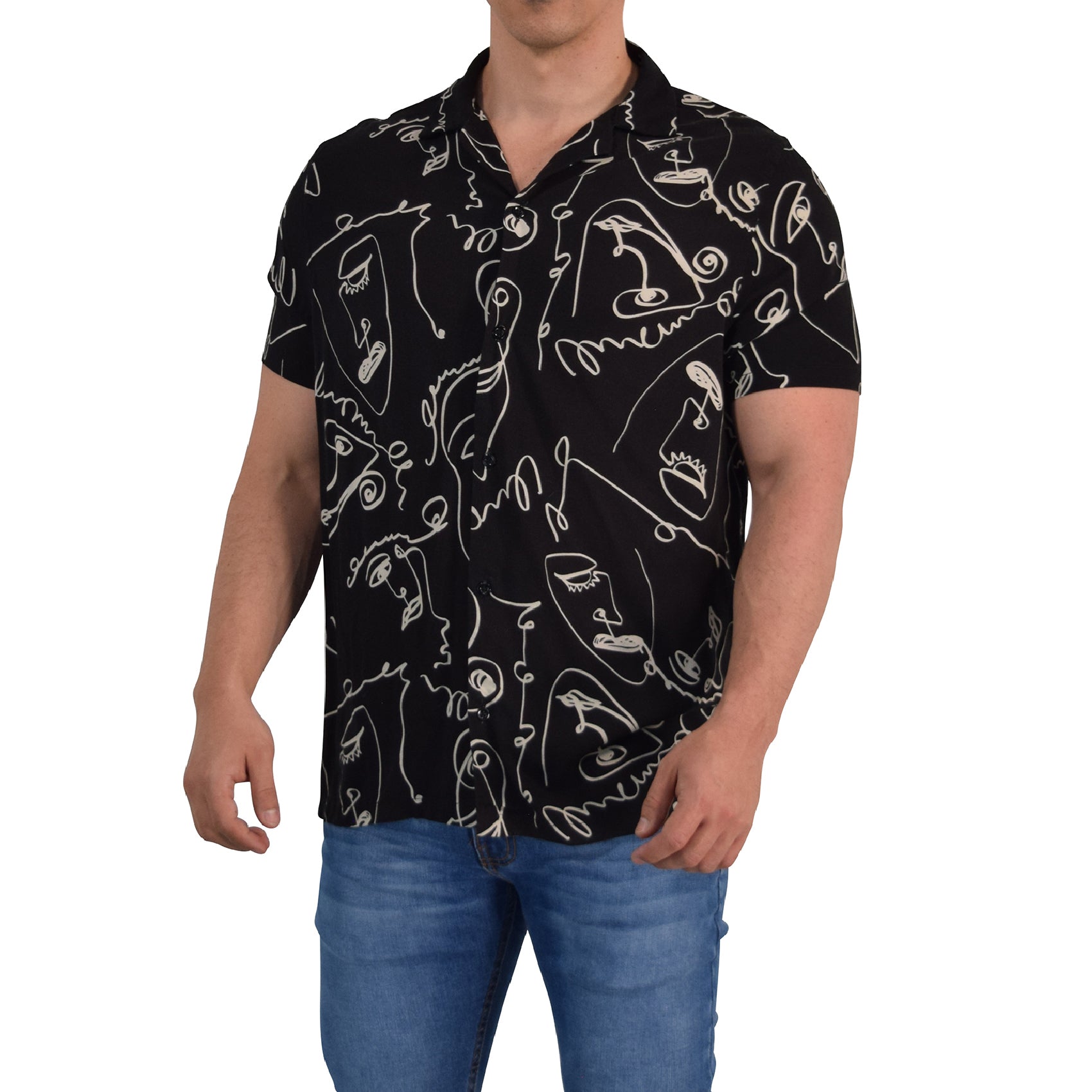 Camisa Resort Manga Corta Relaxed Fit One Liner