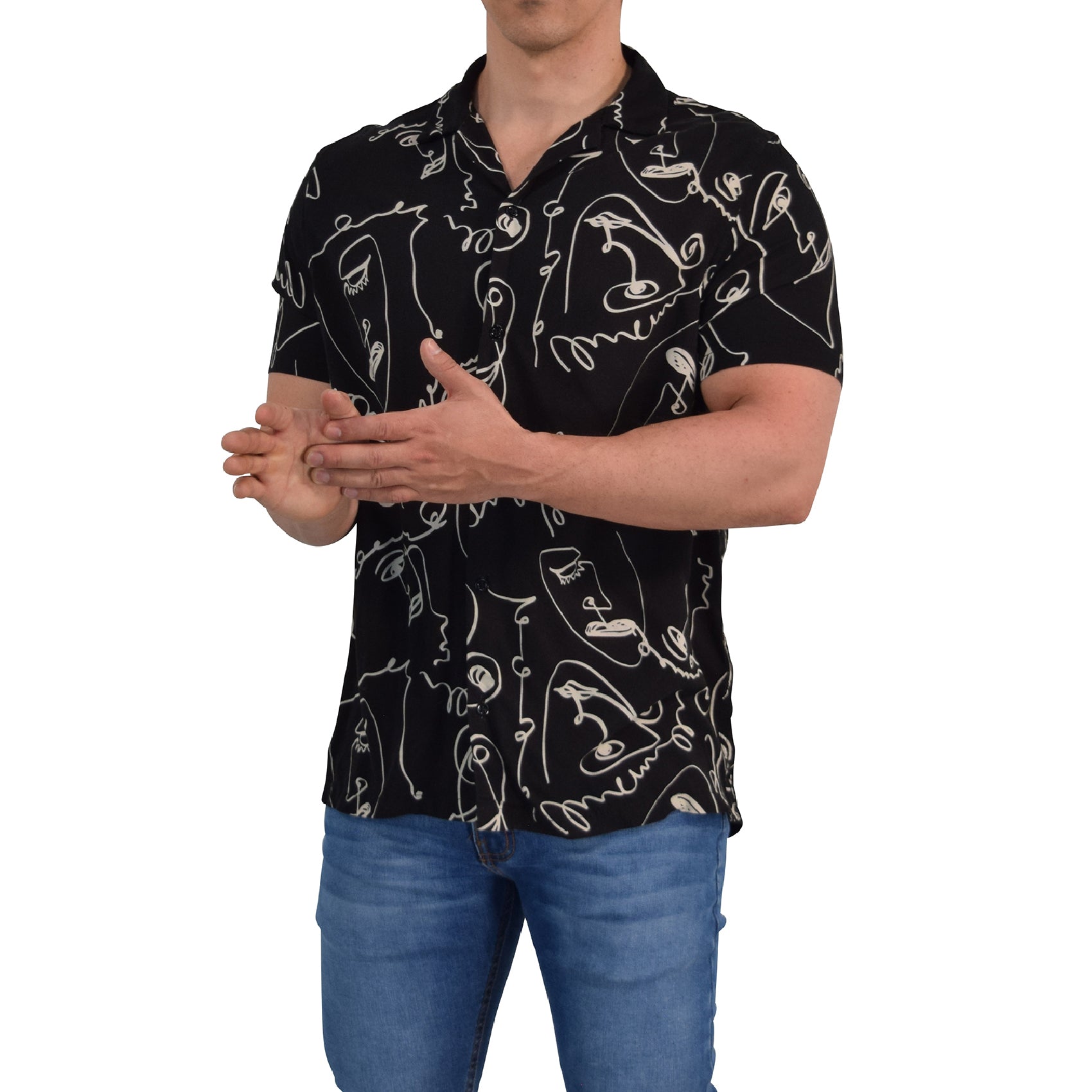 Camisa Resort Manga Corta Relaxed Fit One Liner