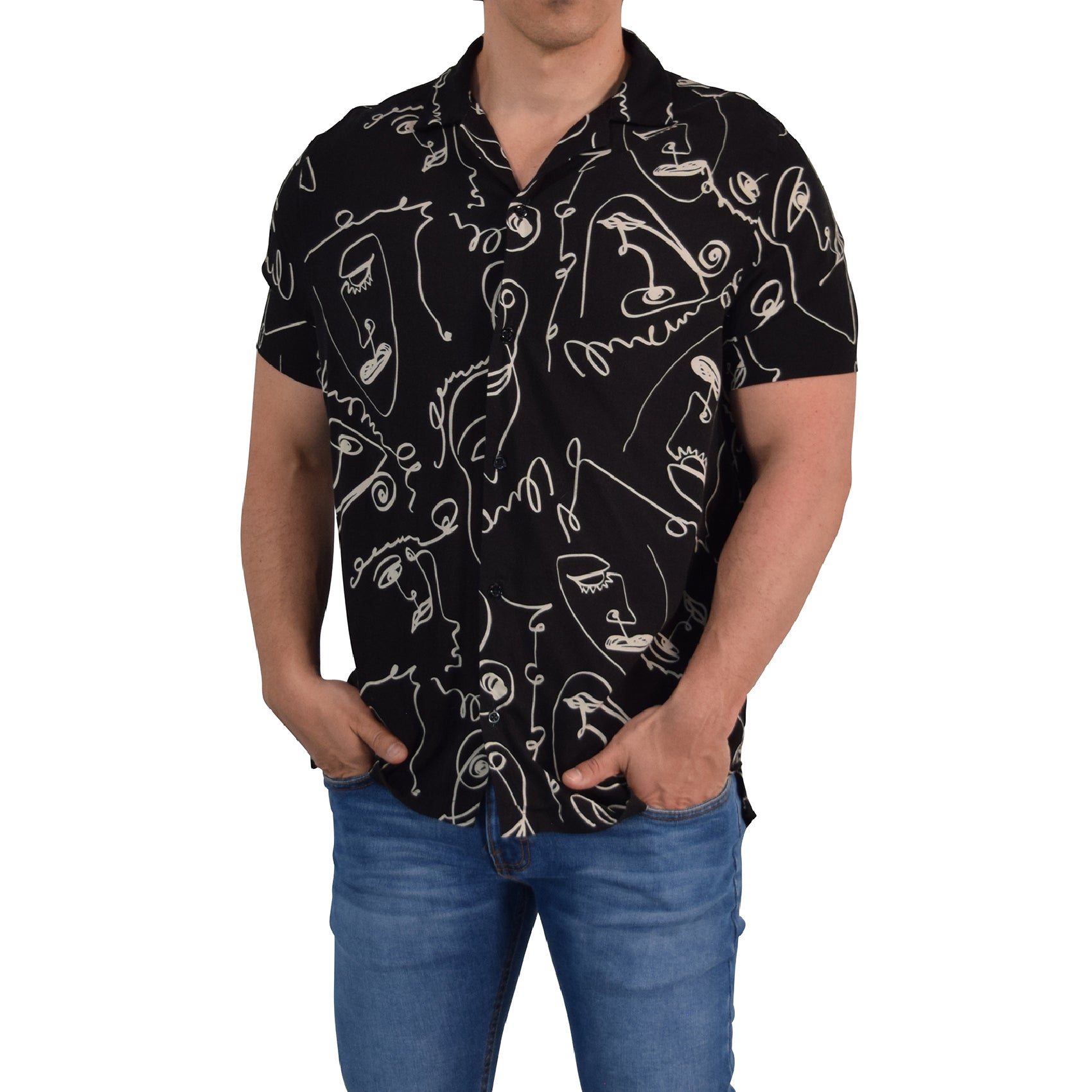 Camisa Resort Manga Corta Relaxed Fit One Liner