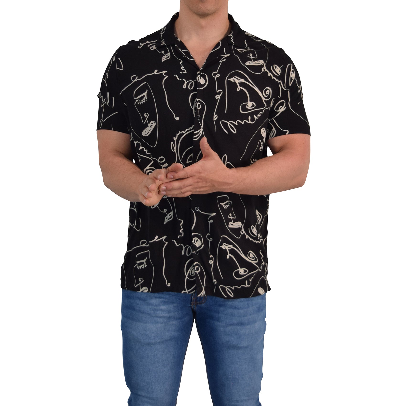 Camisa Resort Manga Corta Relaxed Fit One Liner