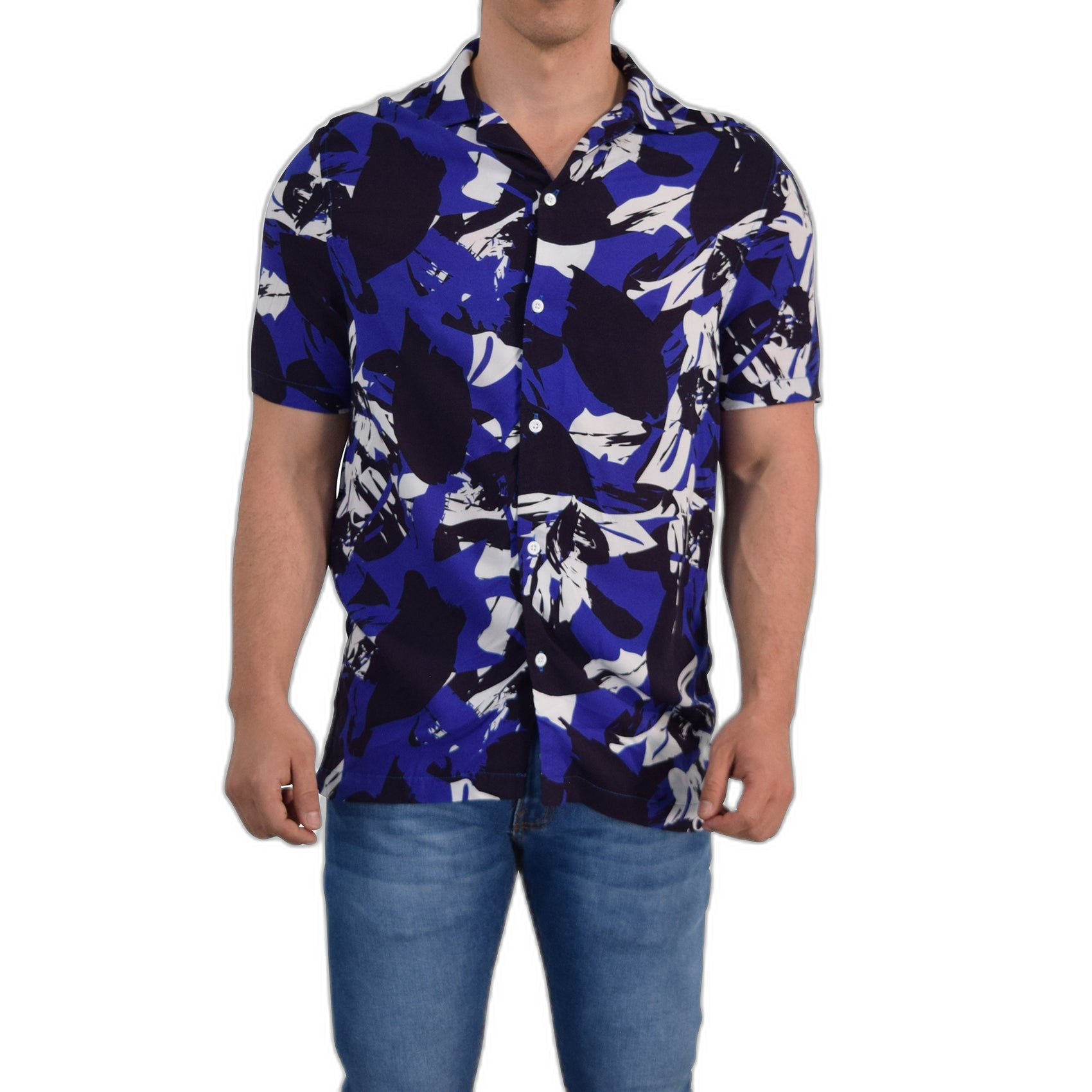 Camisa Resort Manga Corta Relaxed Fit Brushed Blue