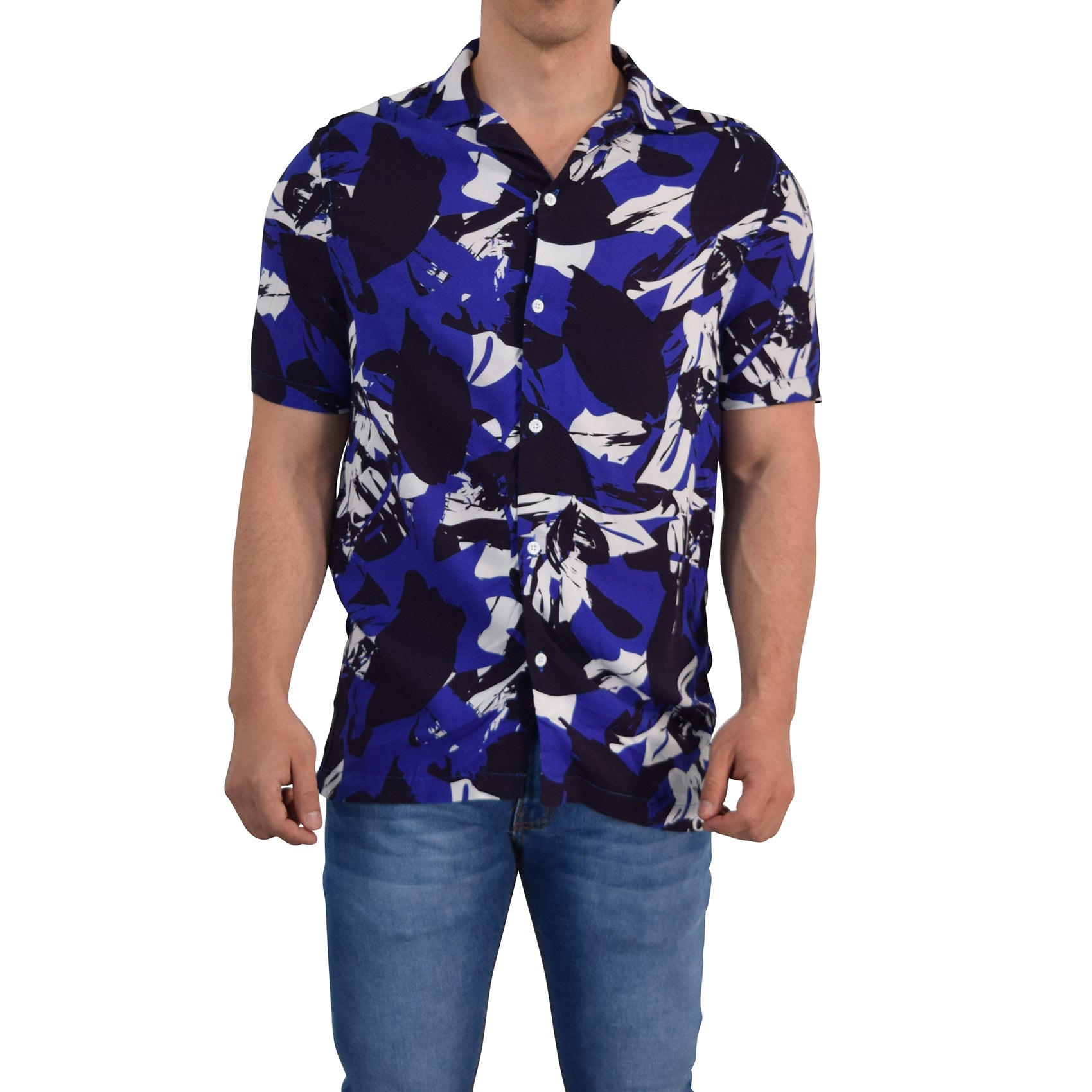 Camisa Resort Manga Corta Relaxed Fit Brushed Blue