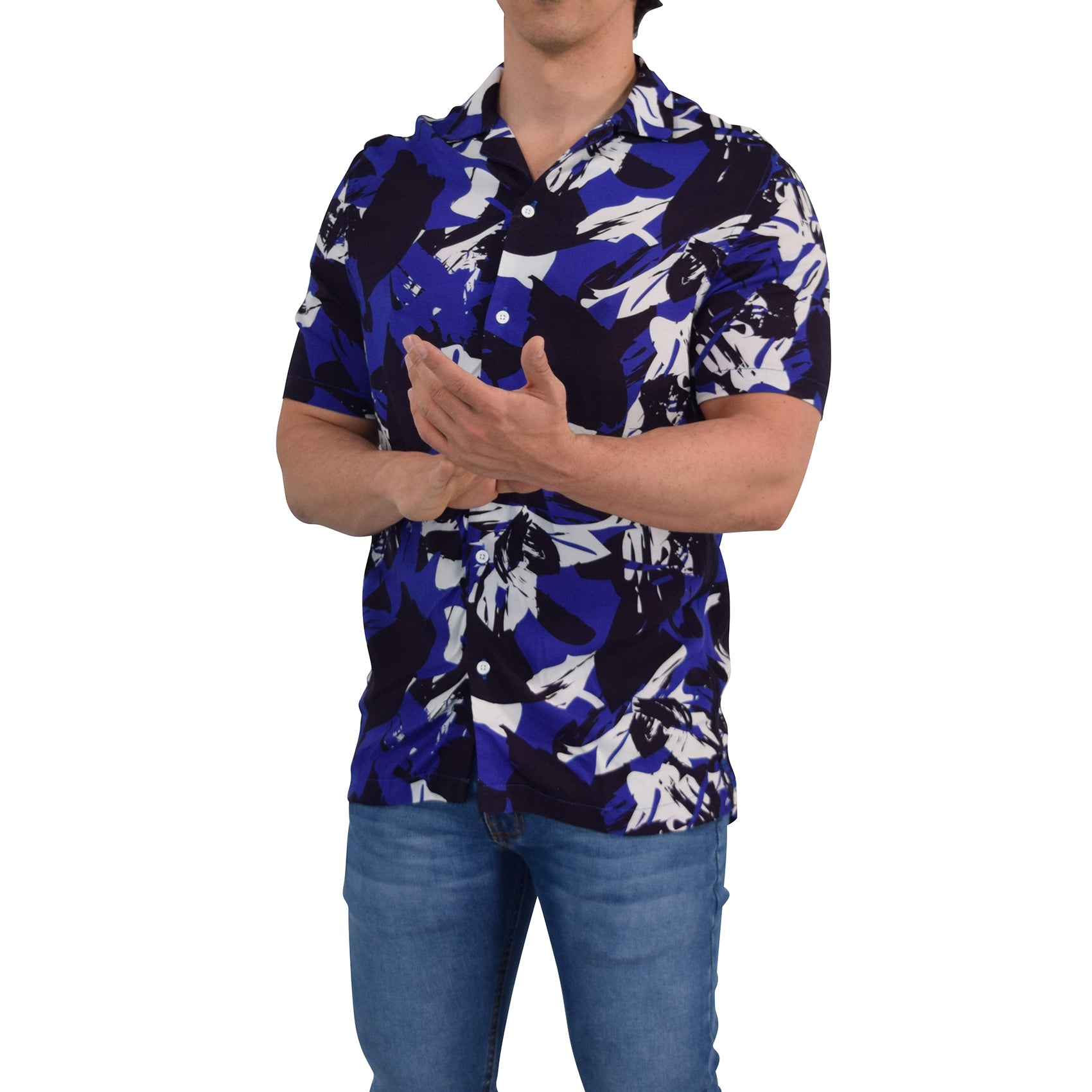 Camisa Resort Manga Corta Relaxed Fit Brushed Blue