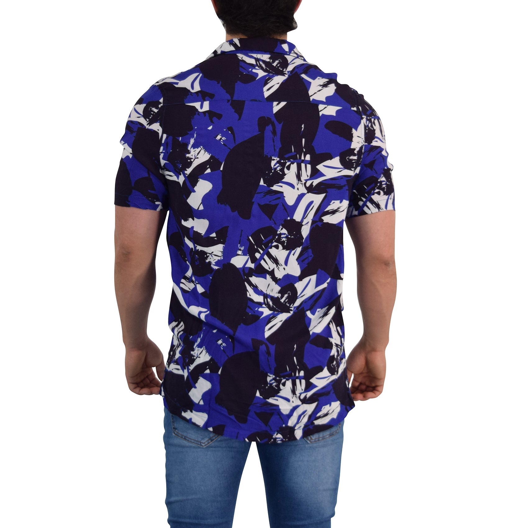 Camisa Resort Manga Corta Relaxed Fit Brushed Blue