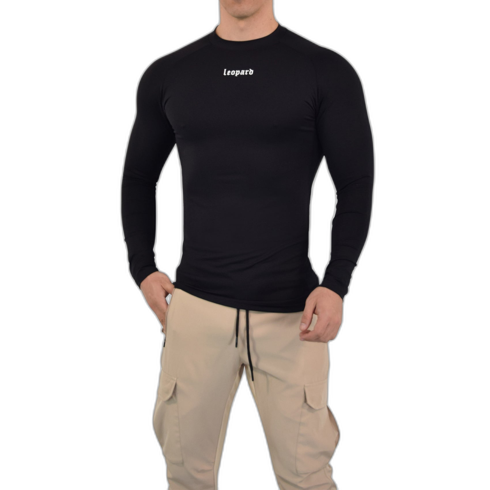 Speed Compression Long Sleeve T-Shirt Night Black Logo White
