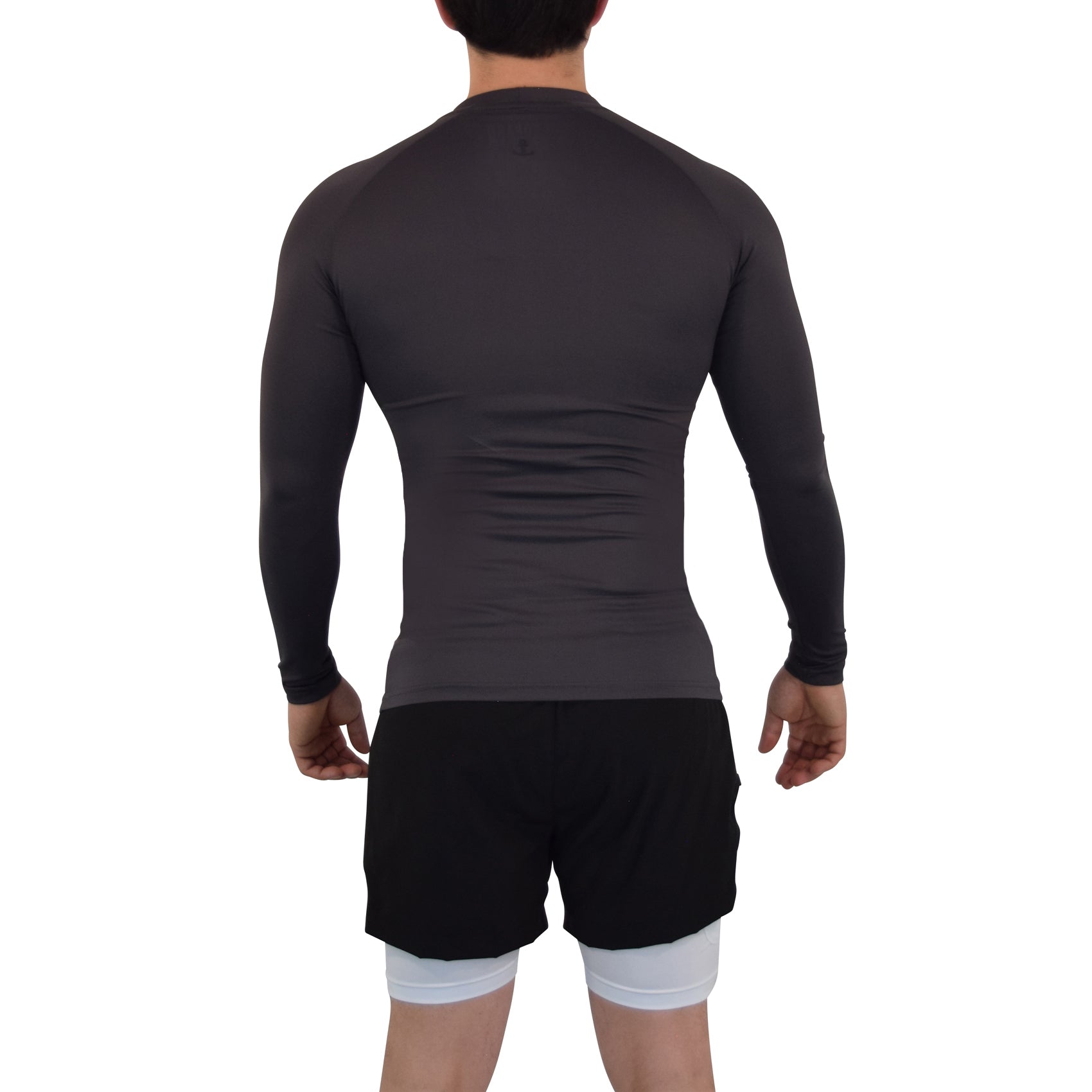 Speed Compression Long Sleeve T-Shirt Dark Gray Logo Black