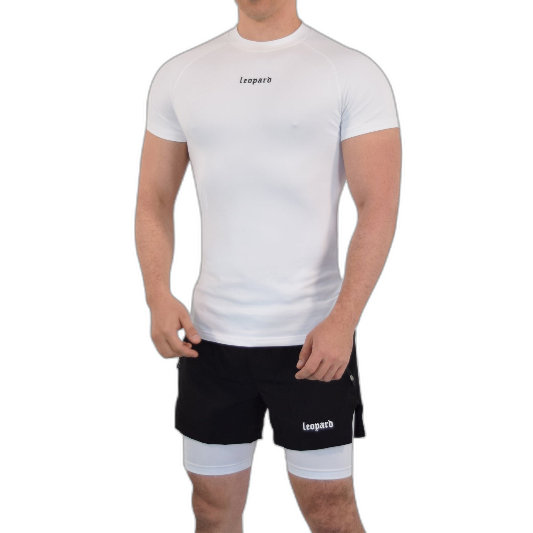 Speed Compression T-Shirt Snow White Logo Black