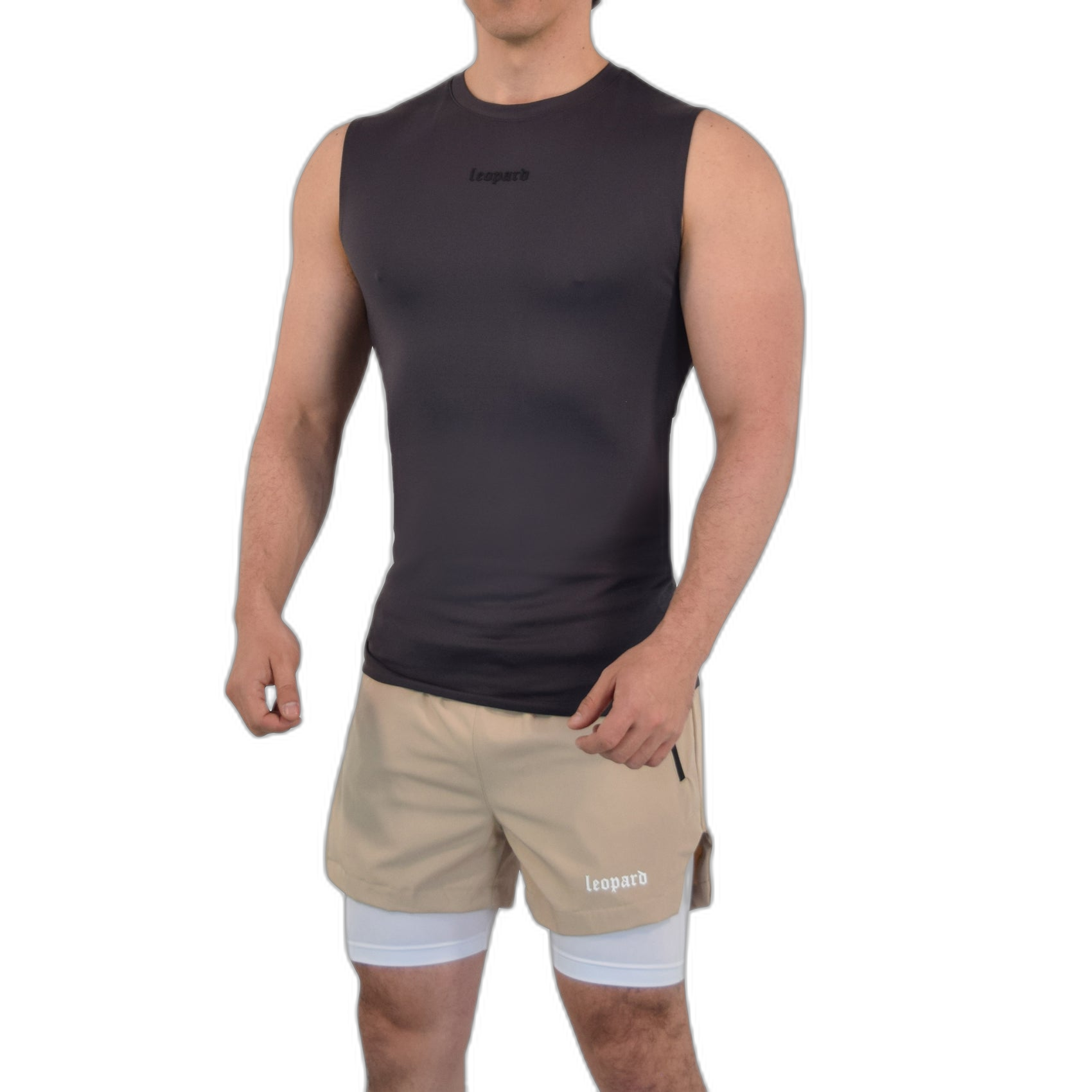 Speed Compression Tank Dark Gray Logo Black