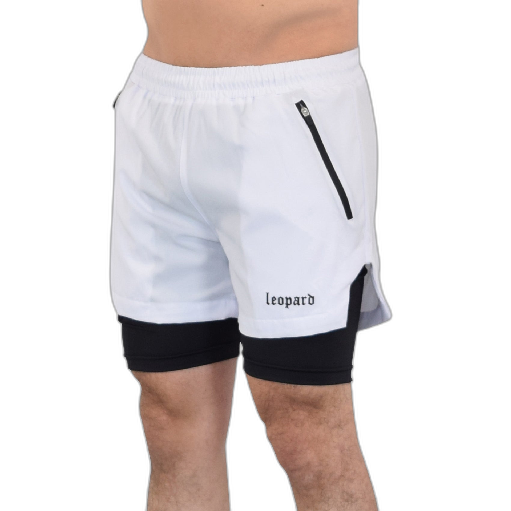 Speed Compression Short Snow White Logo Black