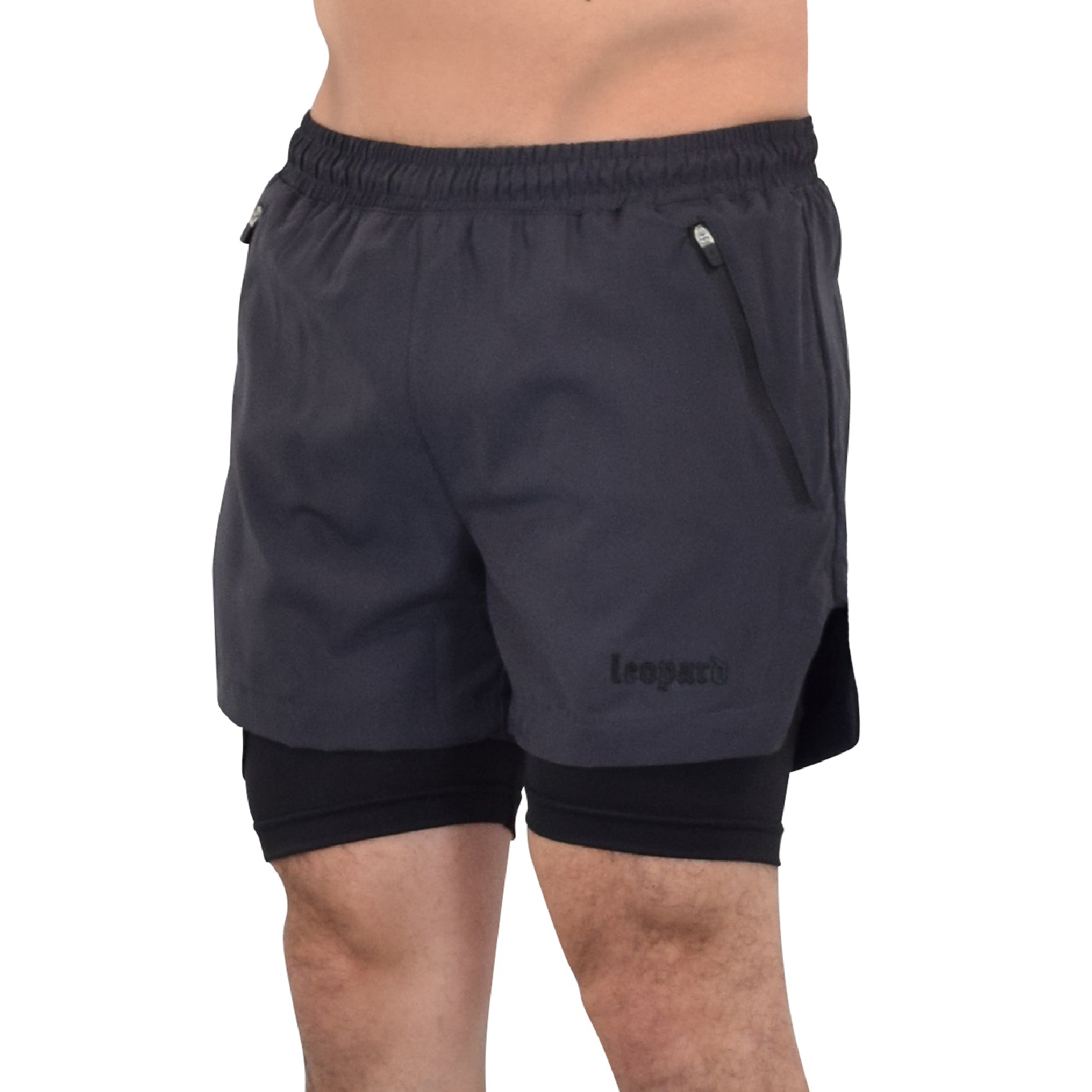 Speed Compression Short Dark Gray Logo Black