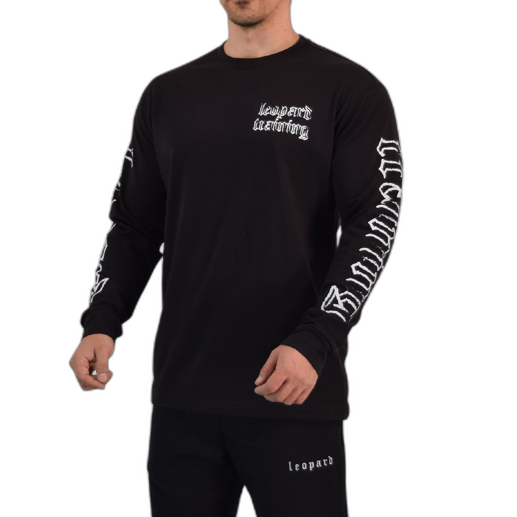 Playera Oversized Manga Larga Power Logo Black