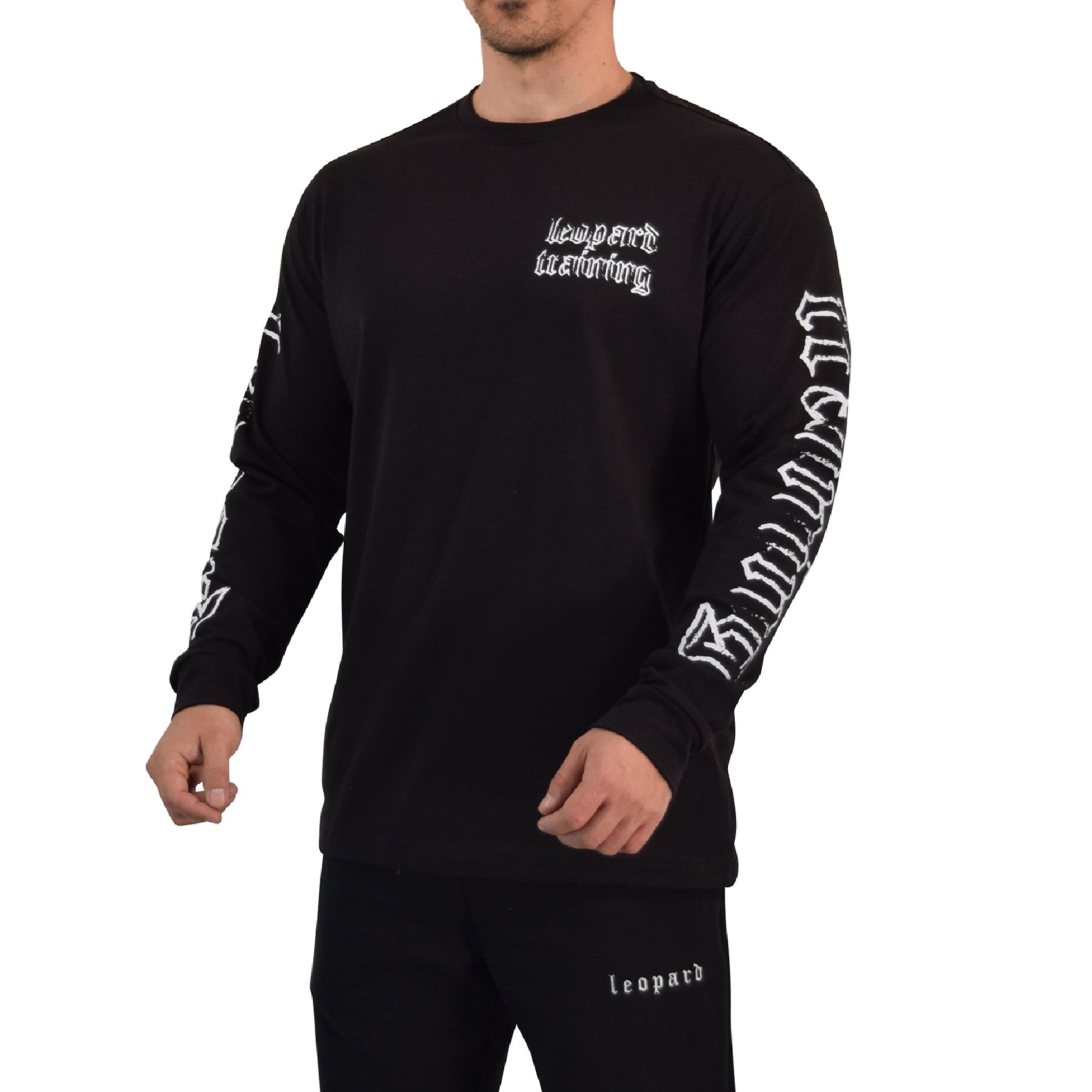 Playera Oversized Manga Larga Power Logo Black