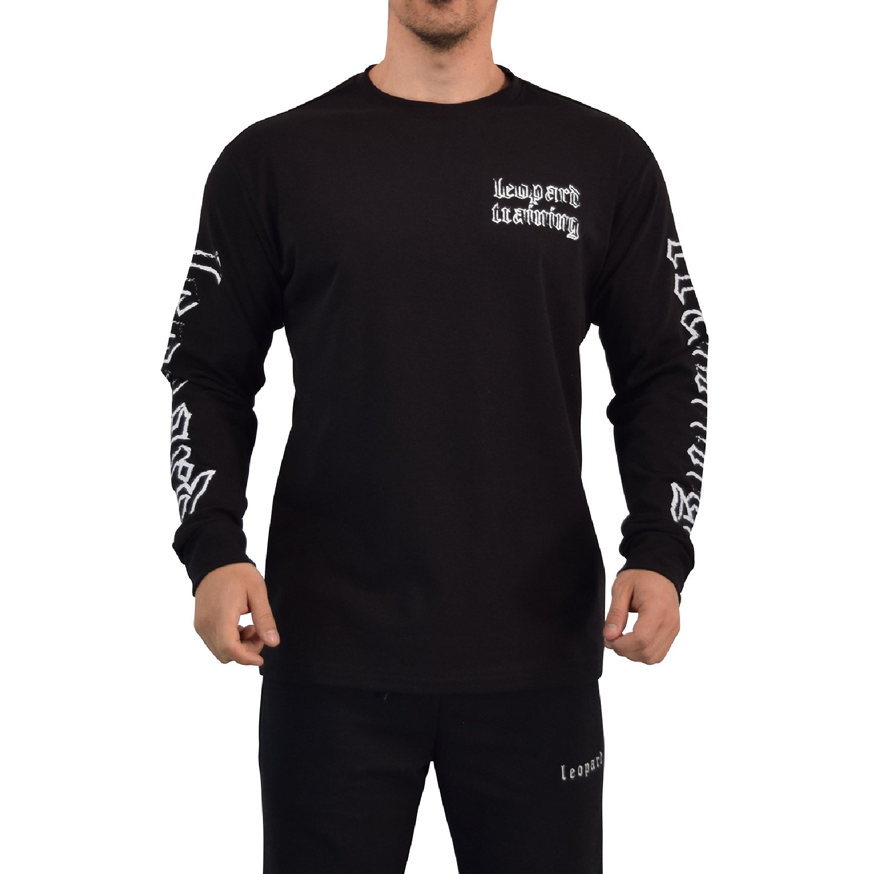 Playera Oversized Manga Larga Power Logo Black