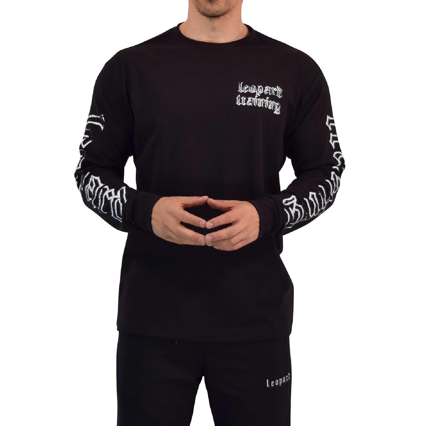 Playera Oversized Manga Larga Power Logo Black