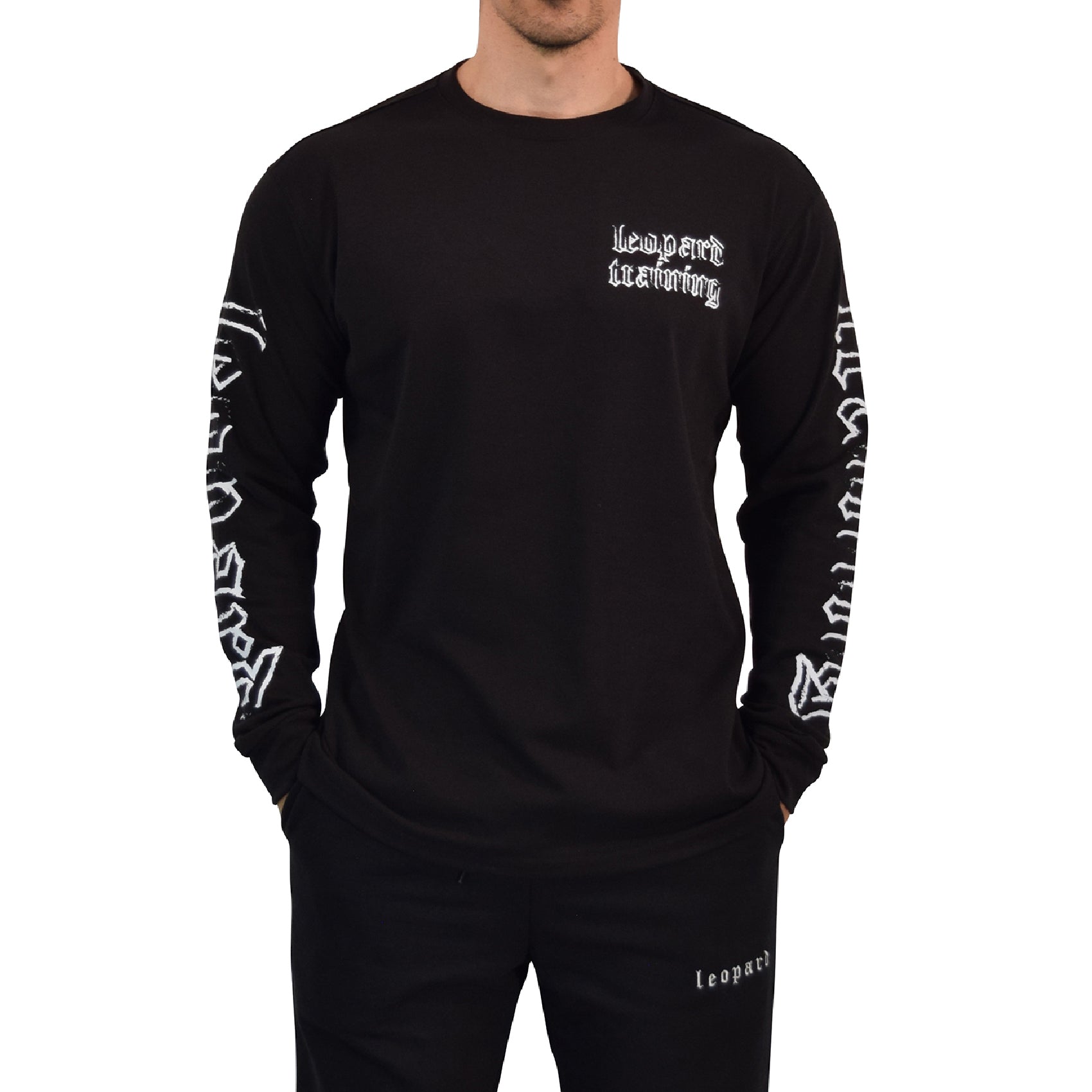 Playera Oversized Manga Larga Power Logo Black