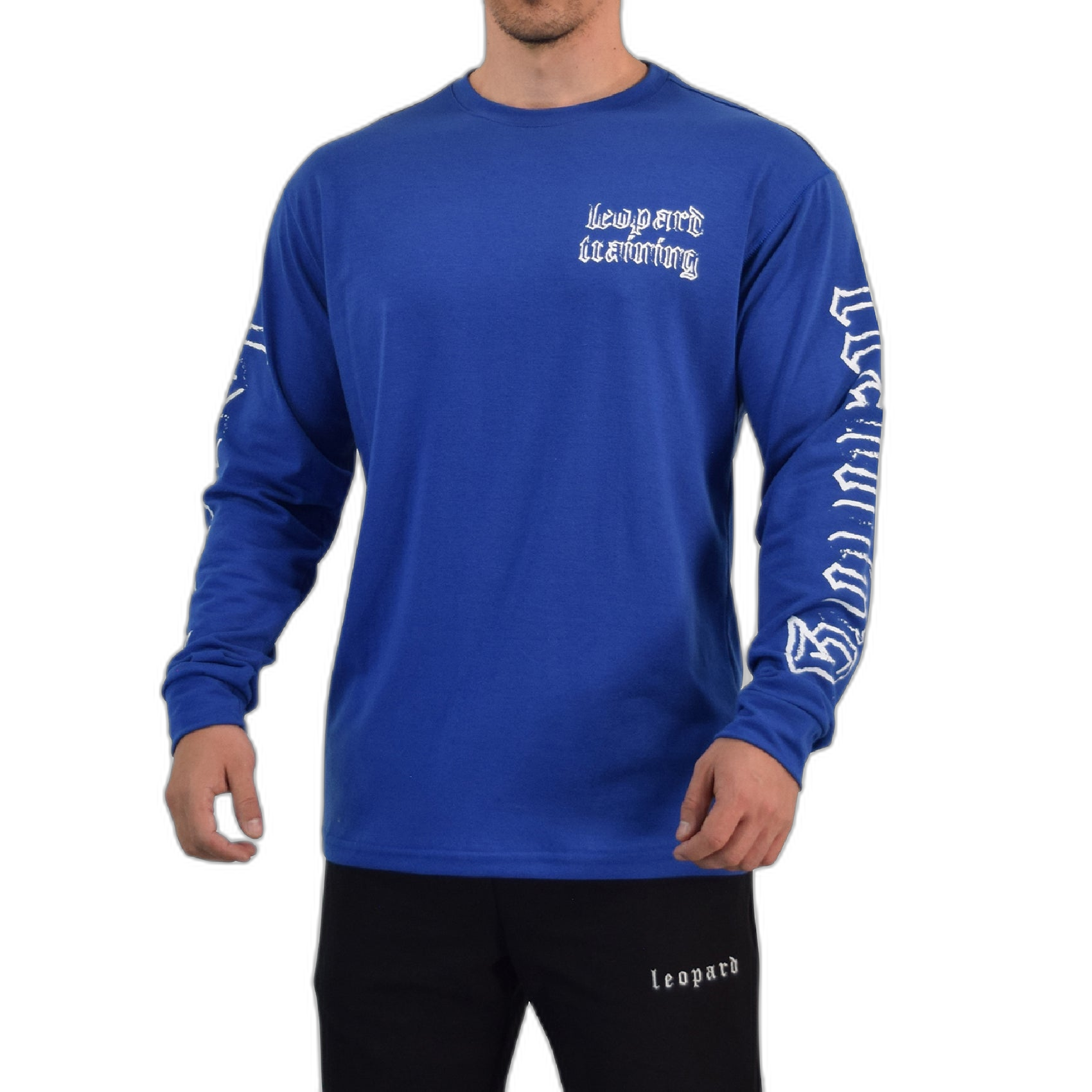 Playera Oversized Manga Larga Power Logo Royal