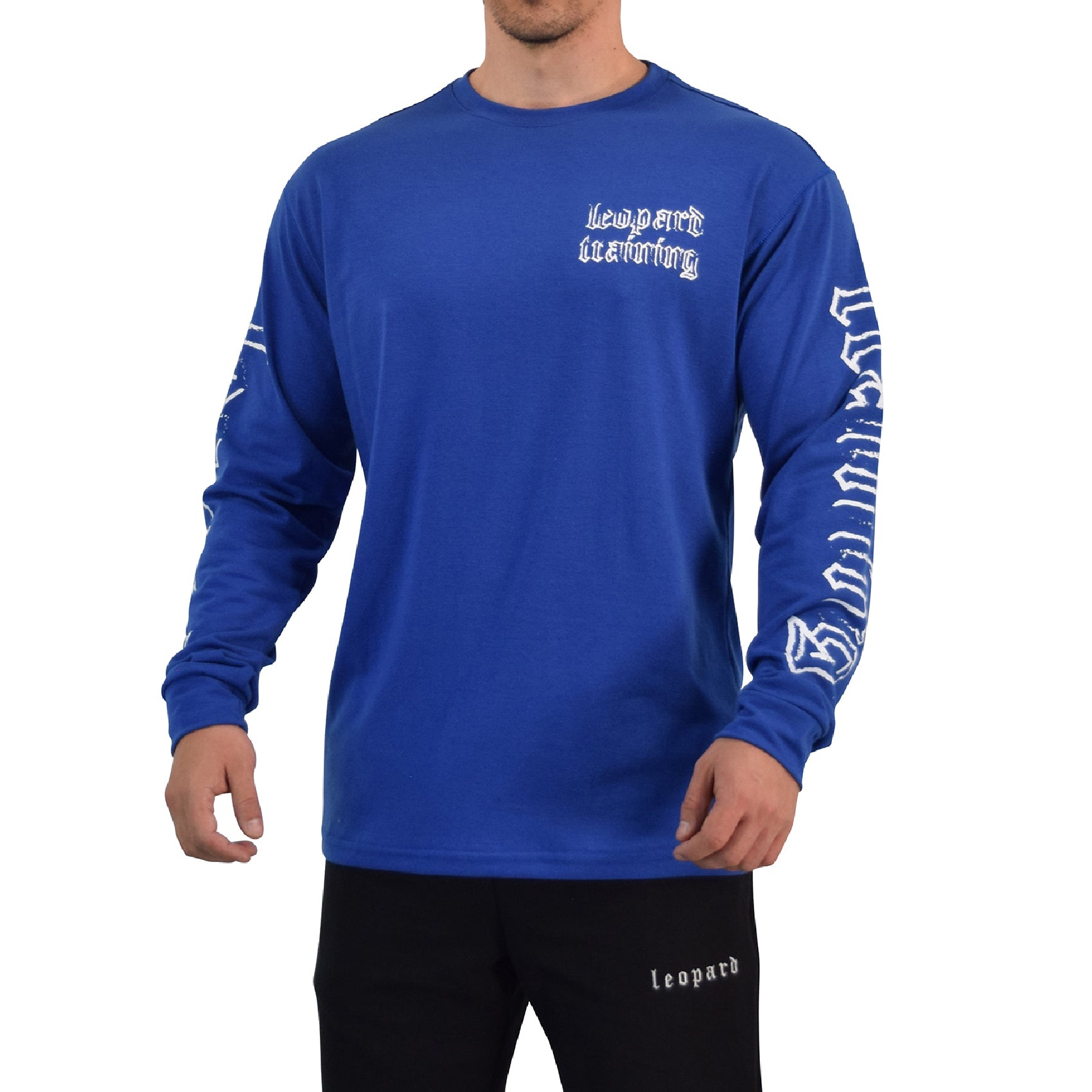 Playera Oversized Manga Larga Power Logo Royal