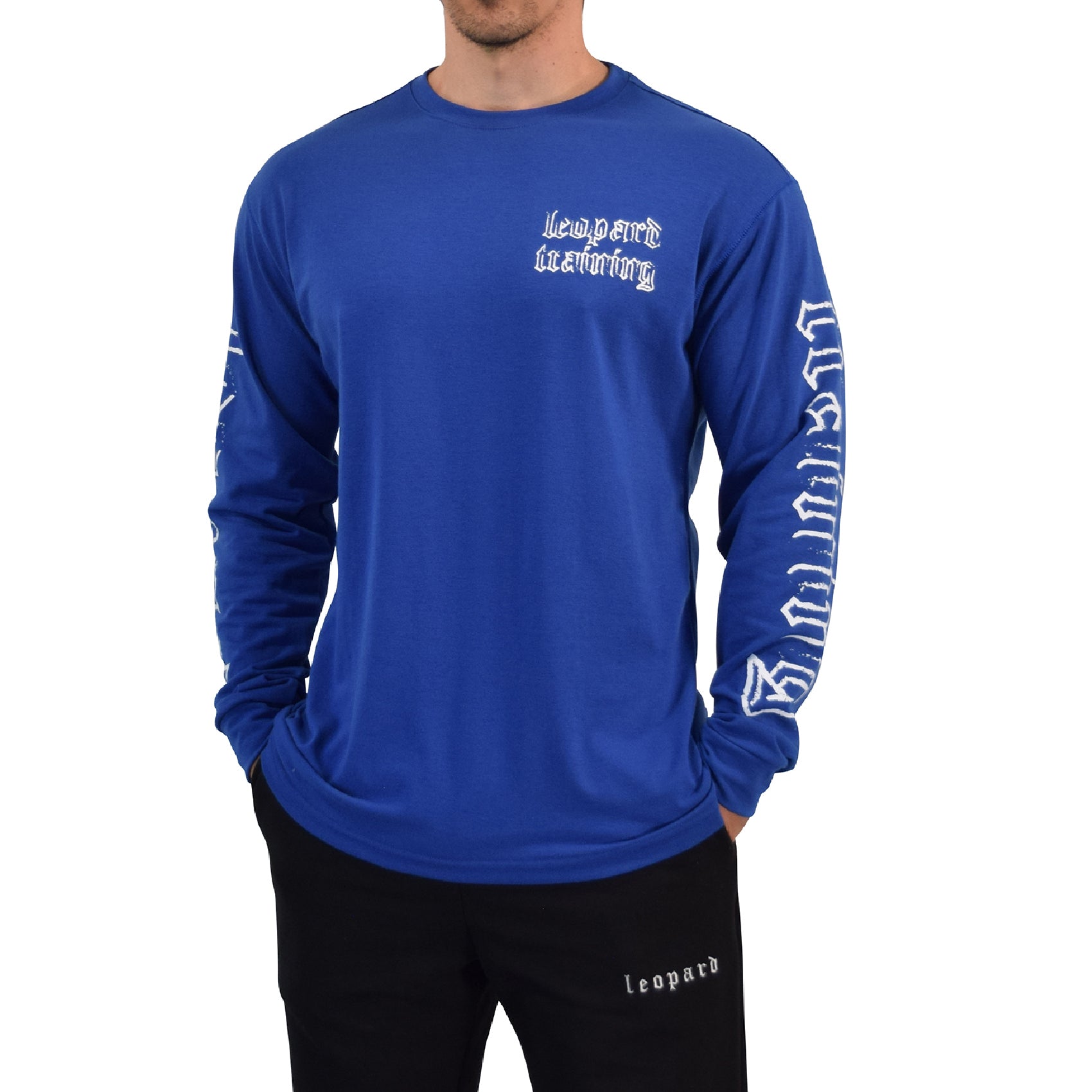 Playera Oversized Manga Larga Power Logo Royal