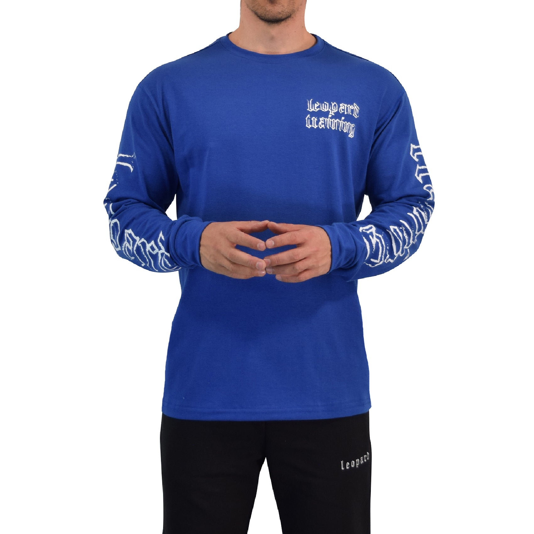 Playera Oversized Manga Larga Power Logo Royal