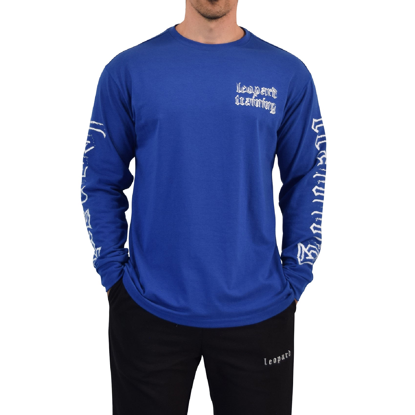 Playera Oversized Manga Larga Power Logo Royal