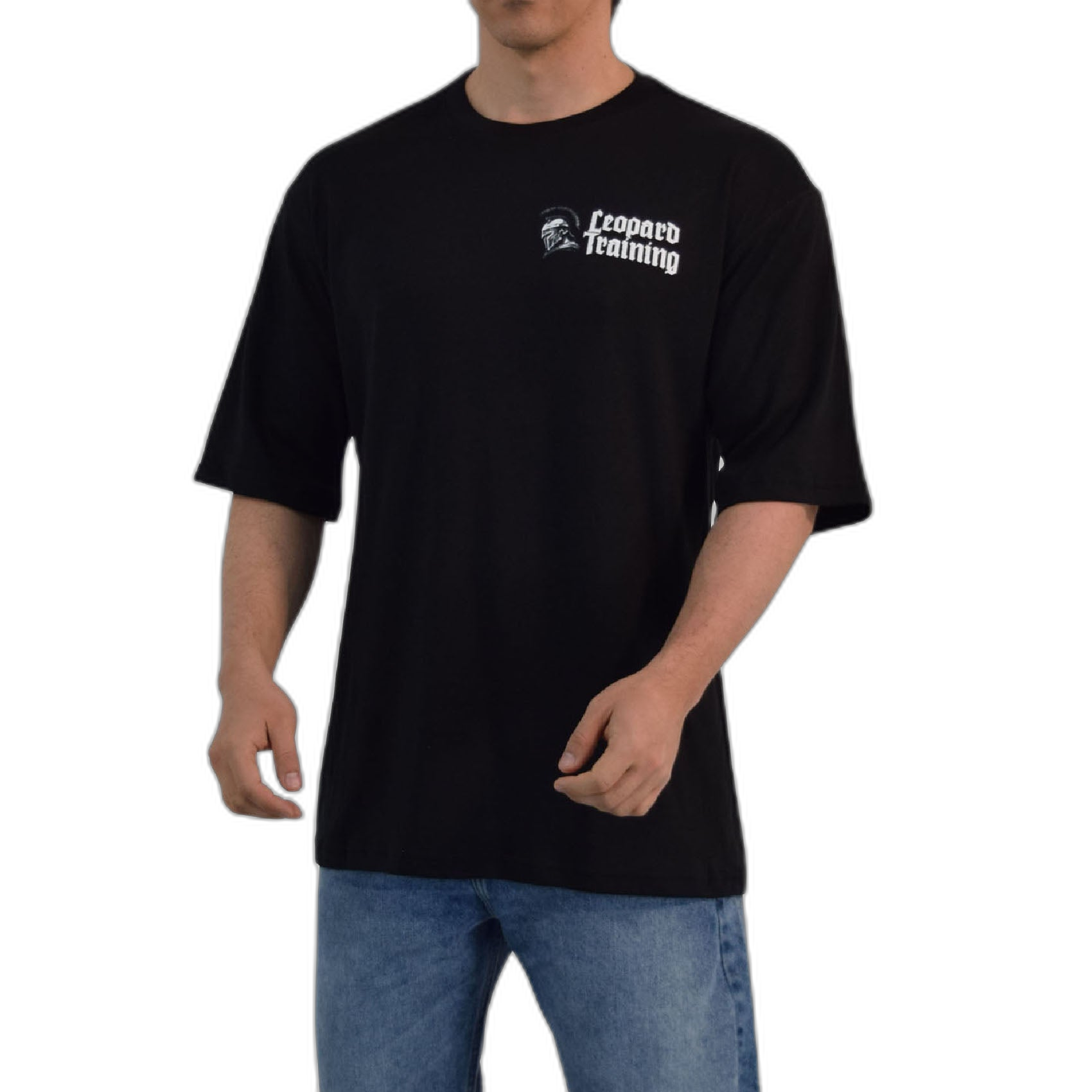 Playera Oversized Spartan Warrior Training Overcomes Black