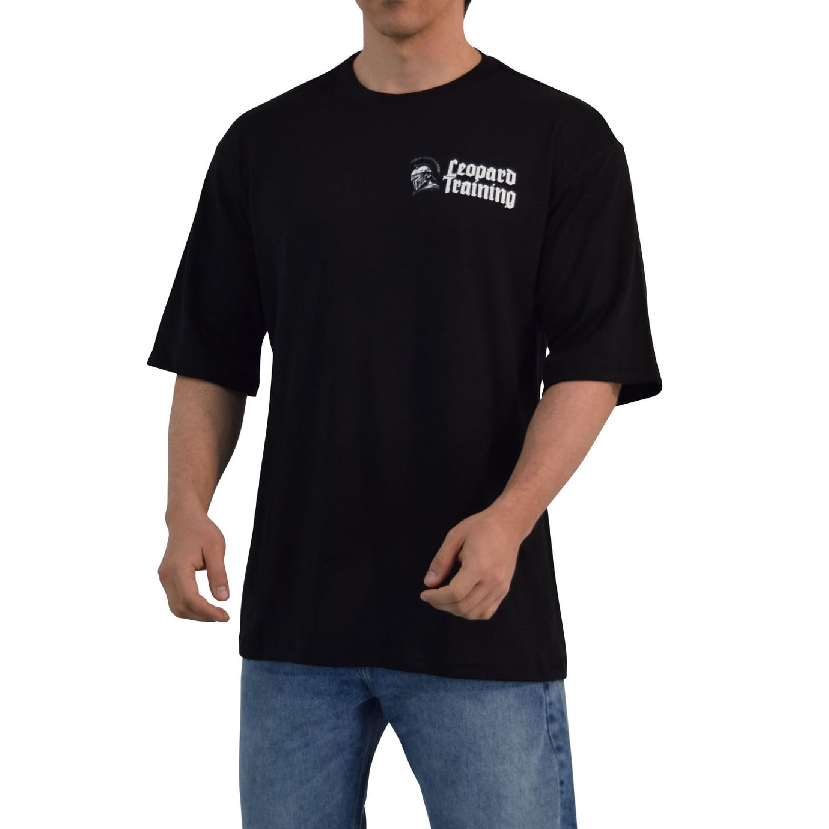 Playera Oversized Spartan Warrior Training Overcomes Black