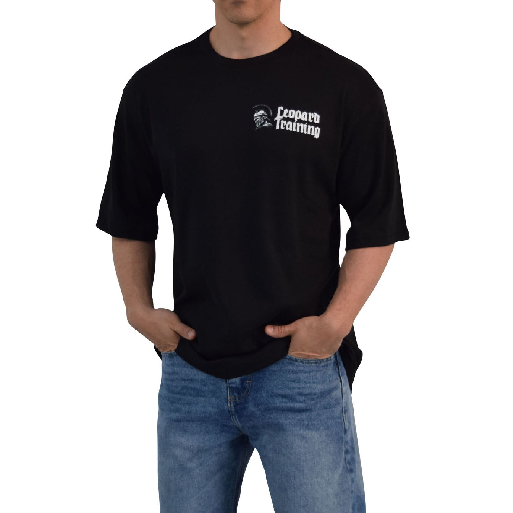 Playera Oversized Spartan Warrior Training Overcomes Black