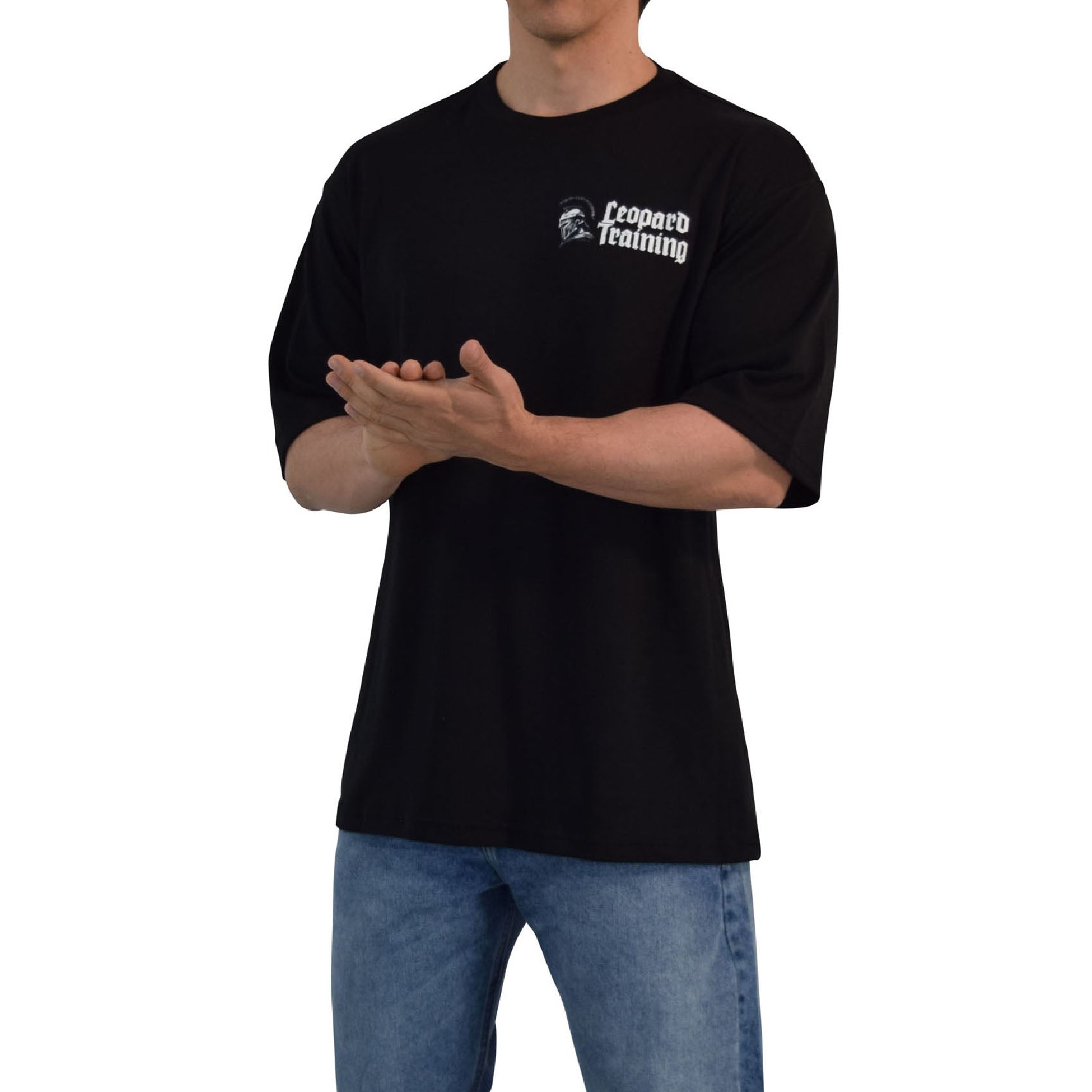 Playera Oversized Spartan Warrior Training Overcomes Black