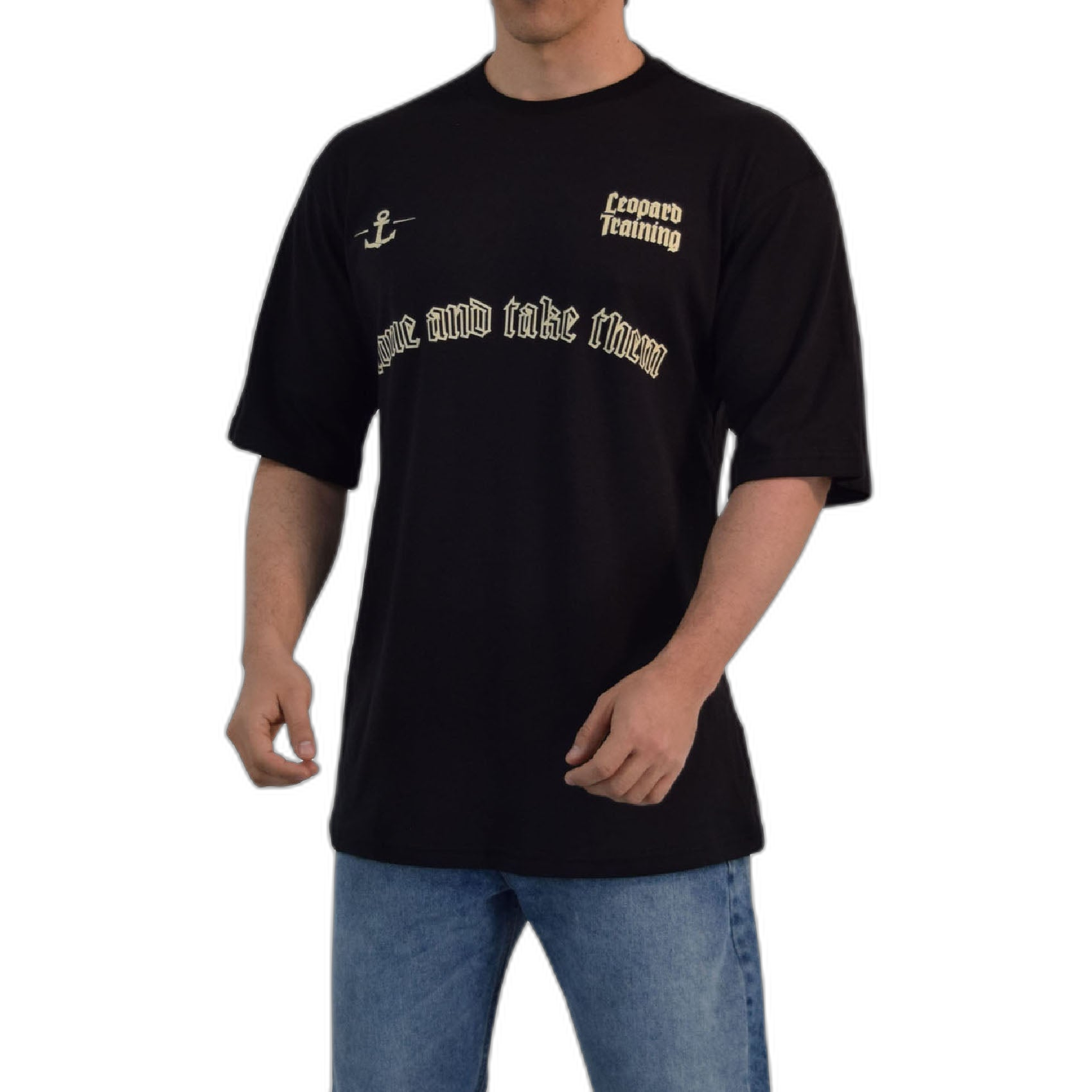 Playera Oversized Spartan Warrior Actions Speak Black