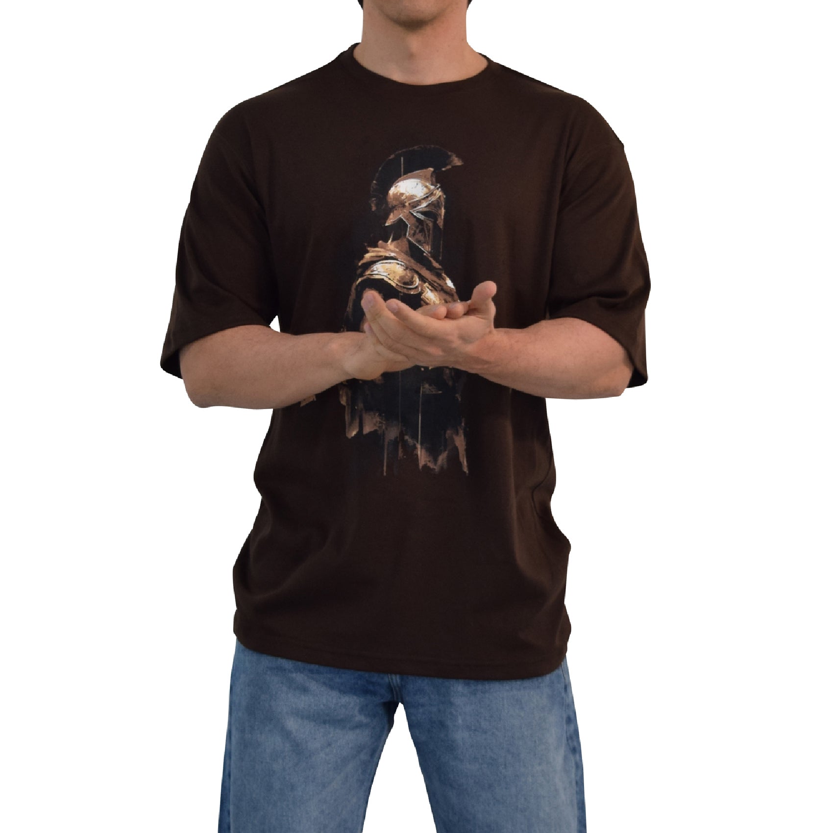 Playera Oversized Spartan Warrior Limits Of Virtue Brown