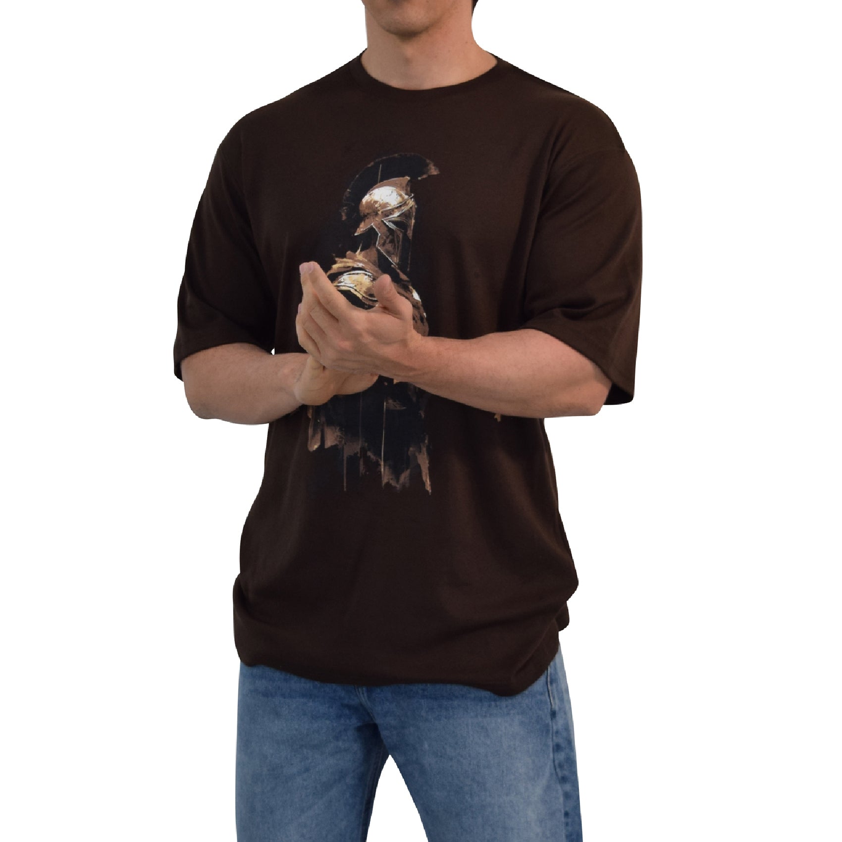 Playera Oversized Spartan Warrior Limits Of Virtue Brown