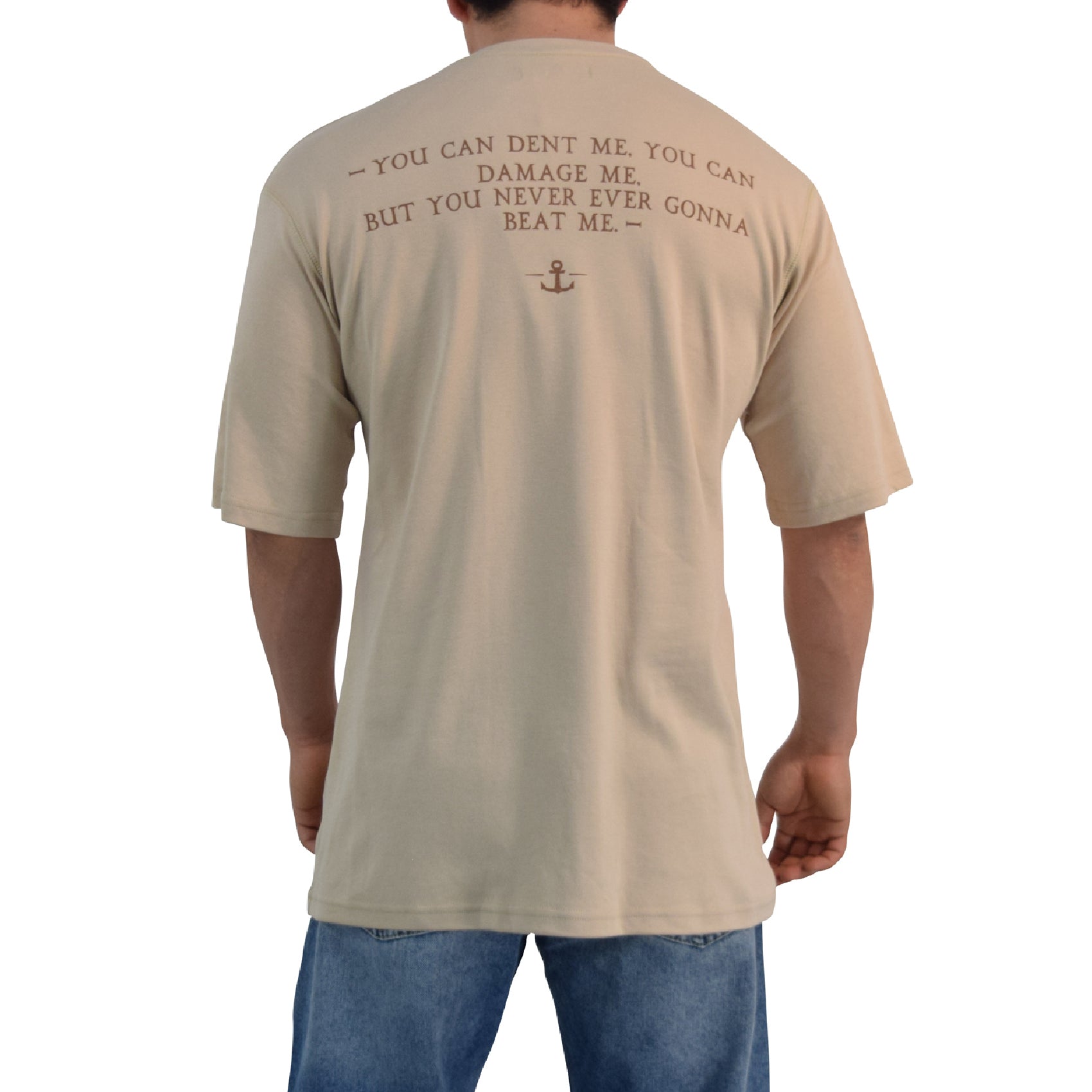 Playera Oversized Spartan Warrior Damage Me Light Brown