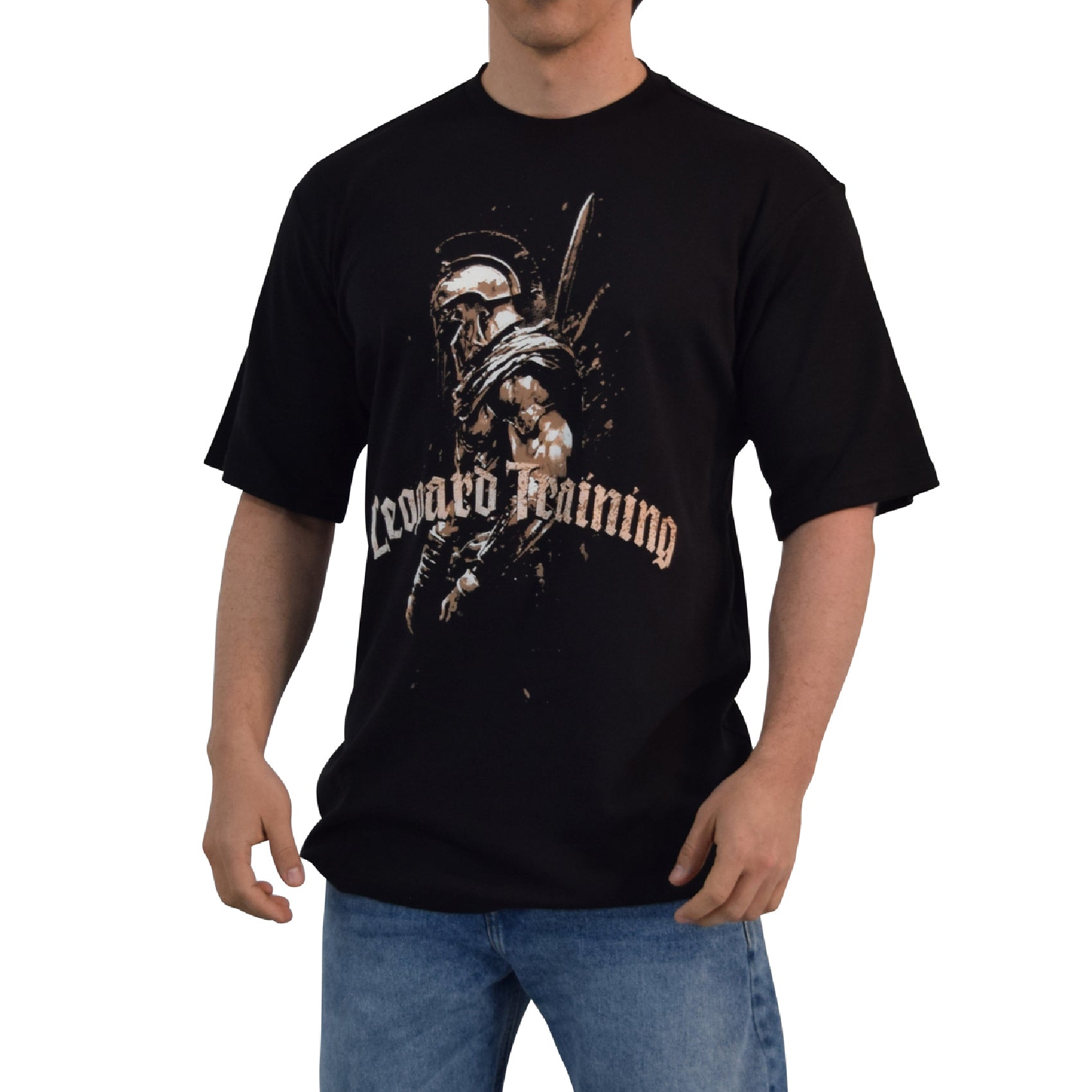 Playera Oversized Spartan Warrior Training Adversity Black