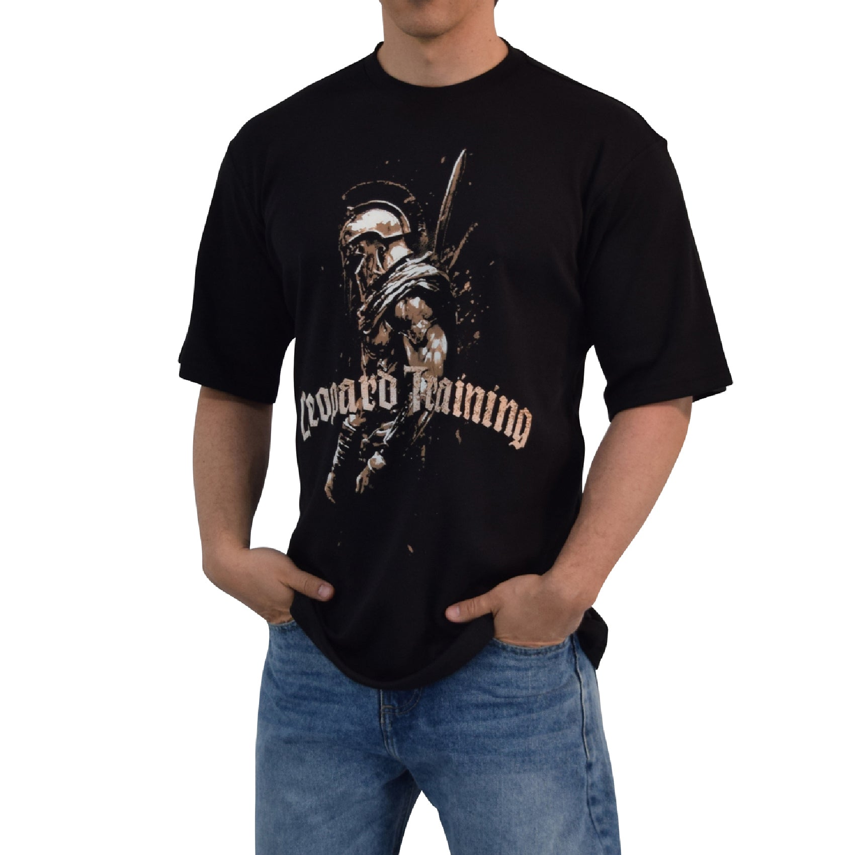 Playera Oversized Spartan Warrior Training Adversity Black