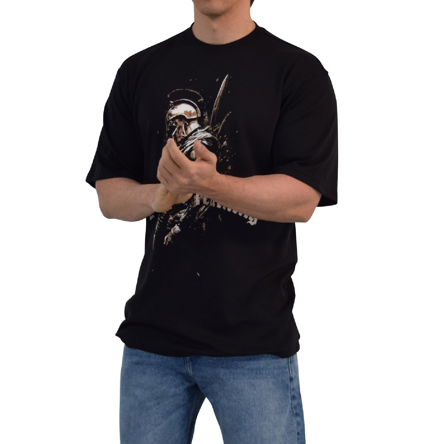 Playera Oversized Spartan Warrior Training Adversity Black