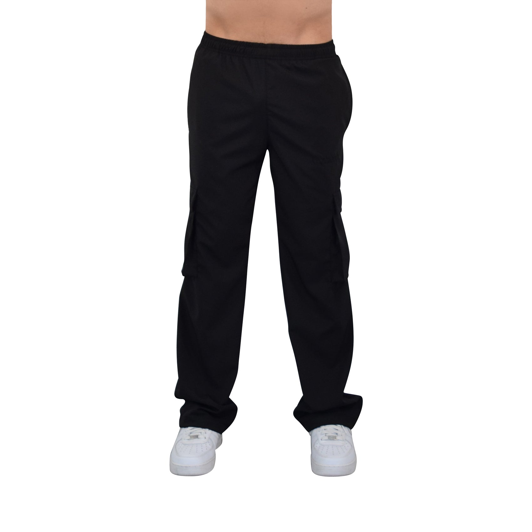 Parachute Cargo Track Pants Trouser Black