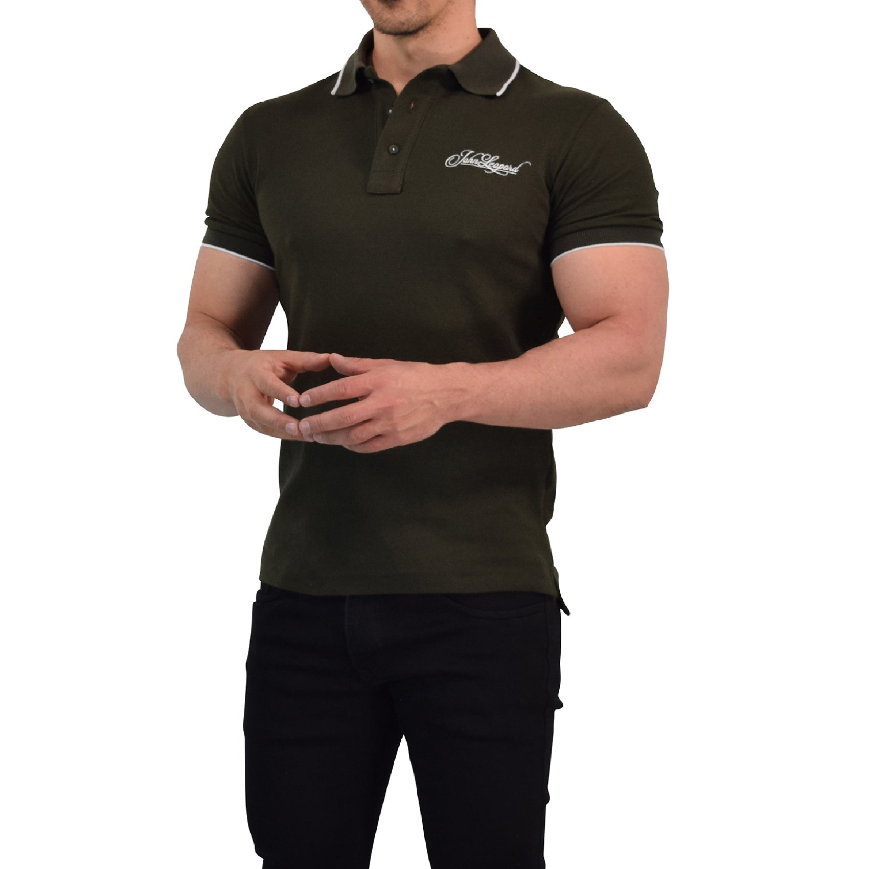 Zipped Short Sleeve Polo Full Black