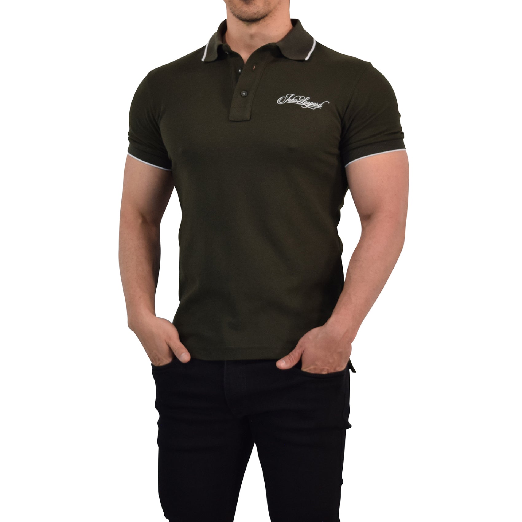 Zipped Short Sleeve Polo Full Black