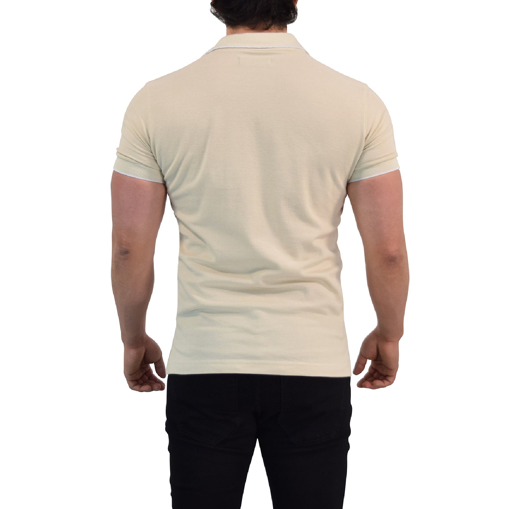 Zipped Short Sleeve Polo Full Black