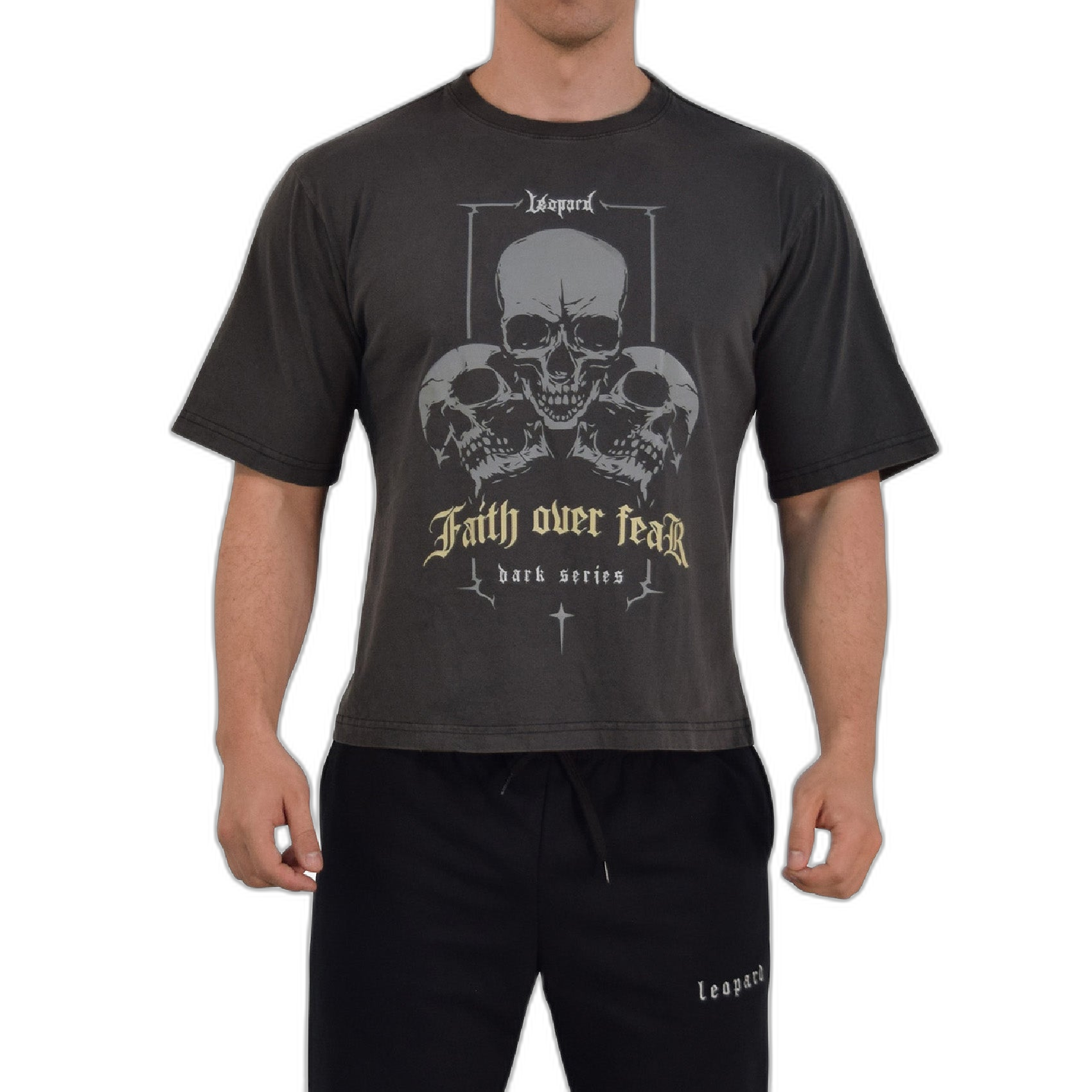 Playera Boxy | Oversized Fit Dark Series Faith Over Fear Pigment